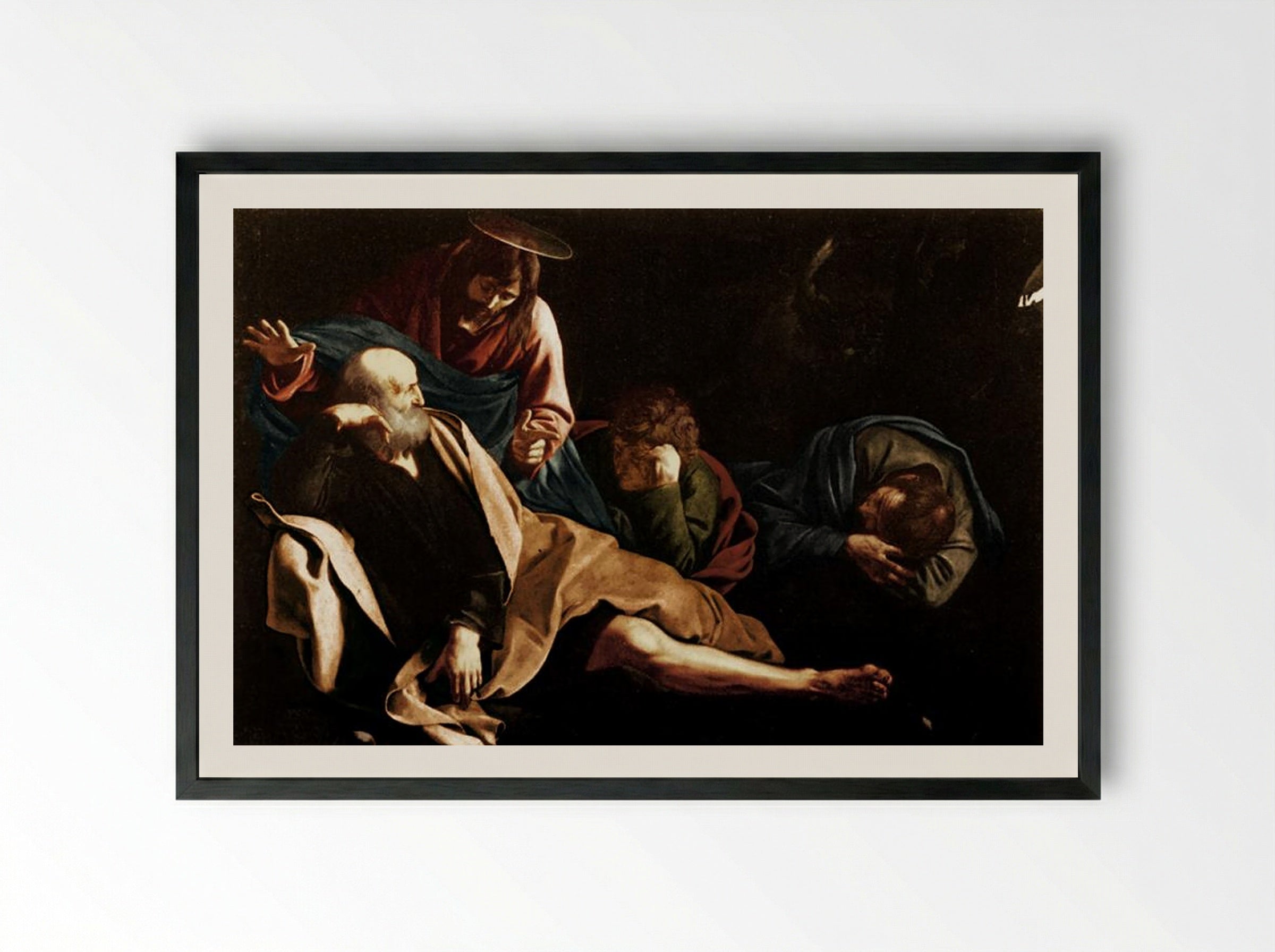 Christ on the Mount of Olives - Michelangelo Merisi da Caravaggio - Framed Print Black