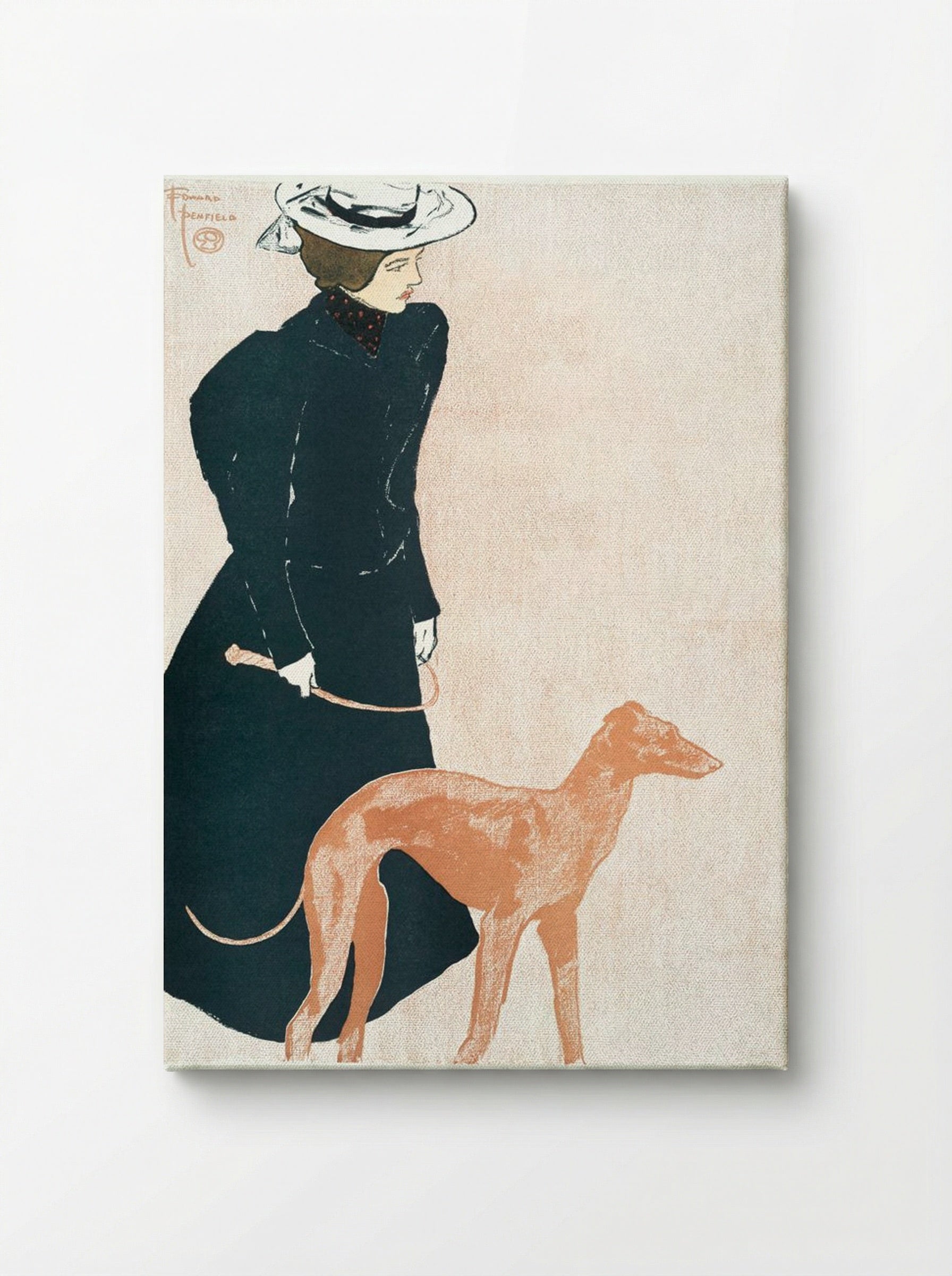 Woman with Greyhound - Edward Penfield - Canvas