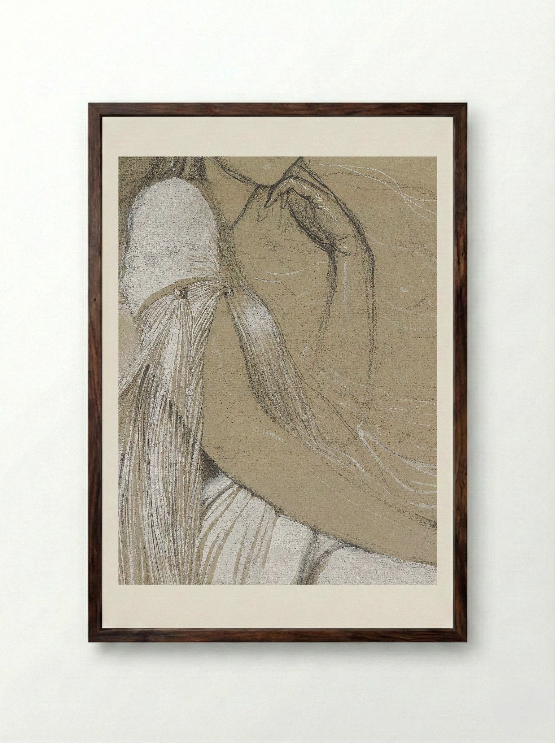 Study of Jaroslava Mucha, the Artist's Daughter - Alphonse Mucha - Framed Print Dark Wood
