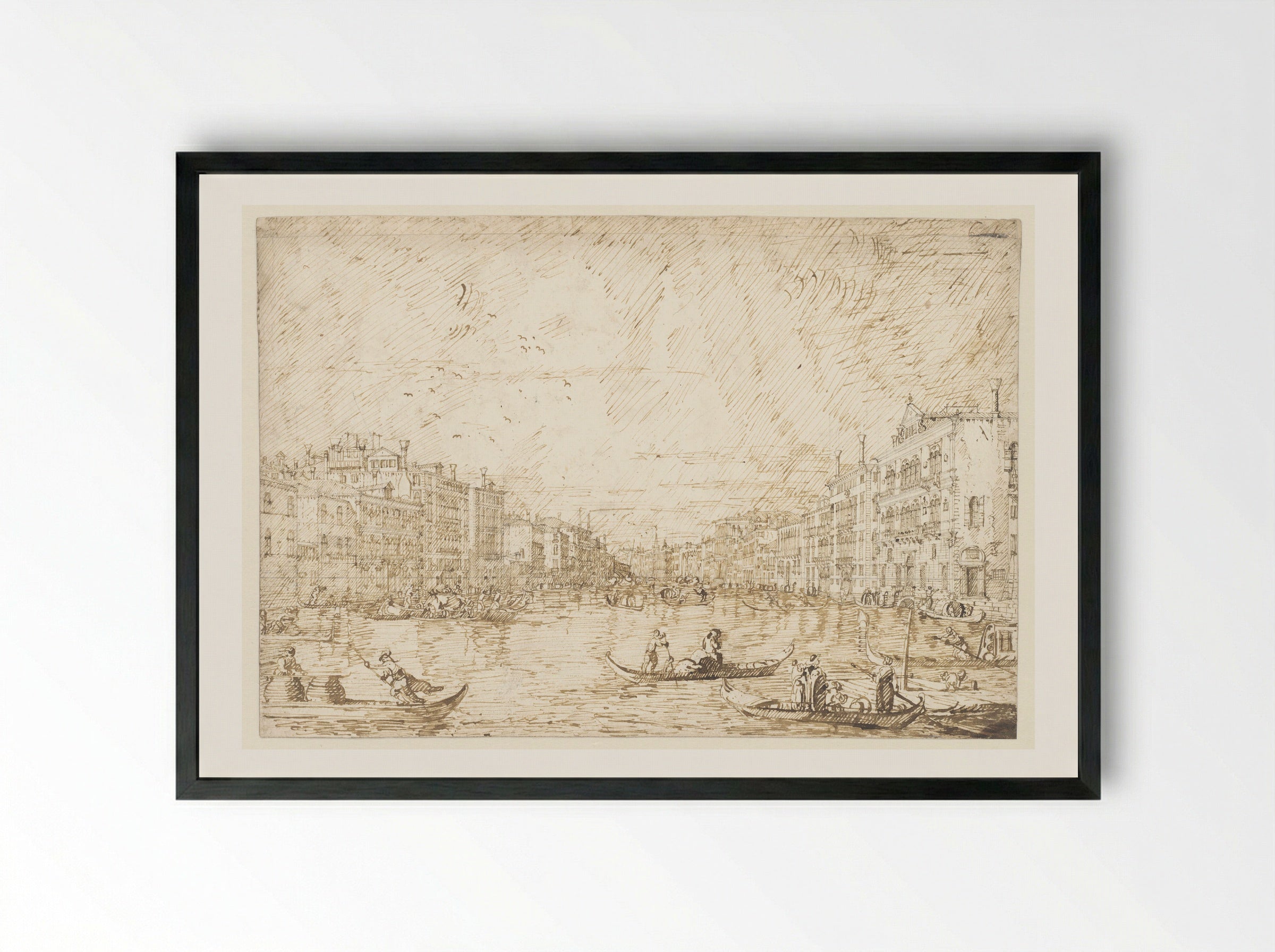 The Grand Canal, Venice - Canaletto - Framed Print Black
