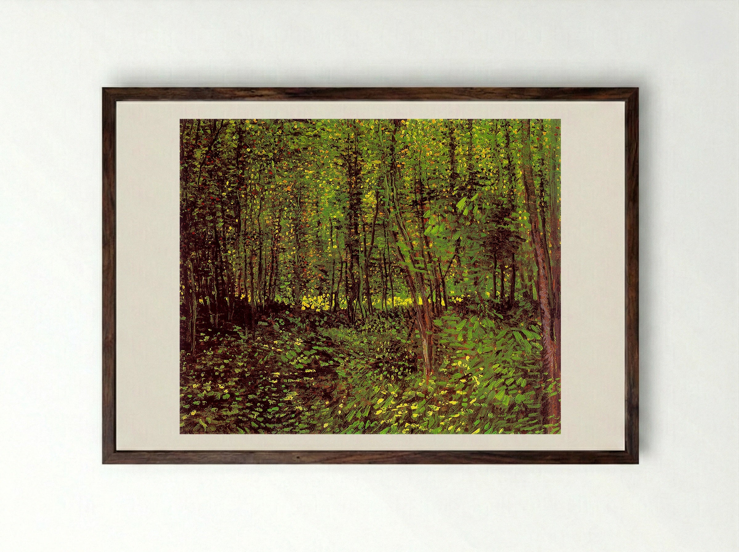 Trees and Undergrowth - Vincent van Gogh - Framed Print Dark Wood