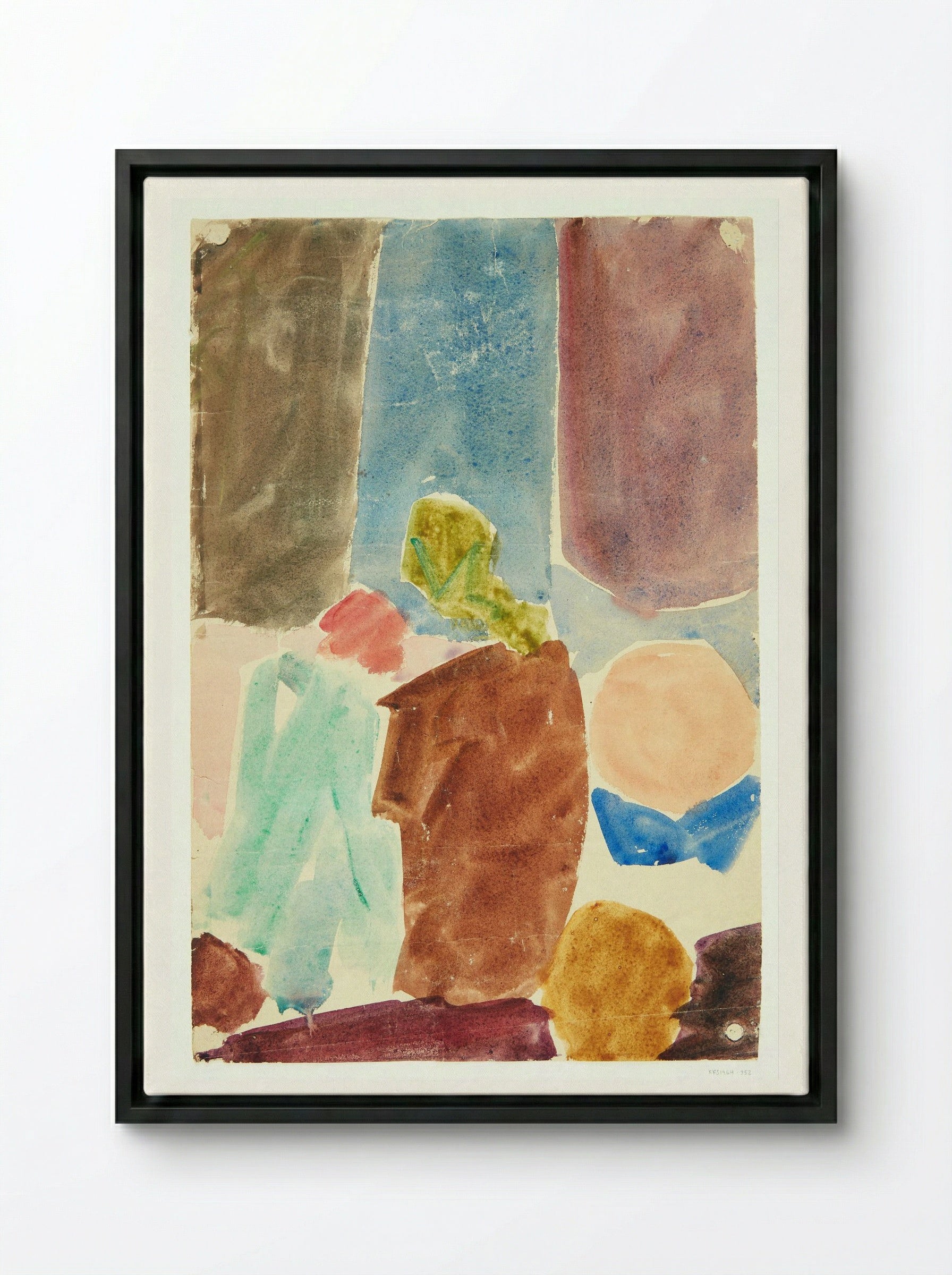 Colour Study after Delacroix's 'Dante and Virgil in the Underworld' - Edvard Weie - Framed Canvas Black