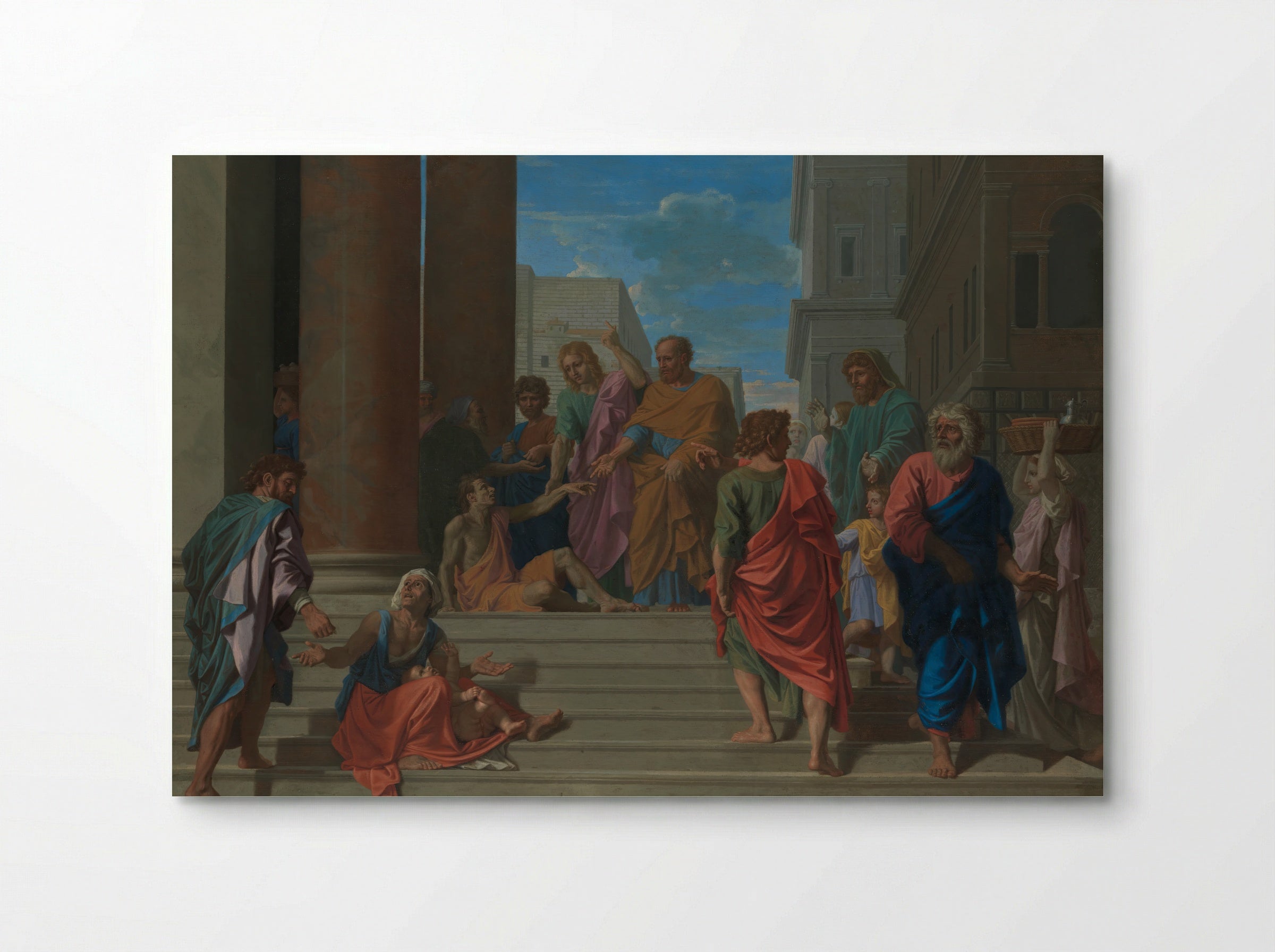 Saints Peter and John Healing the Lame Man - Nicolas Poussin - Poster