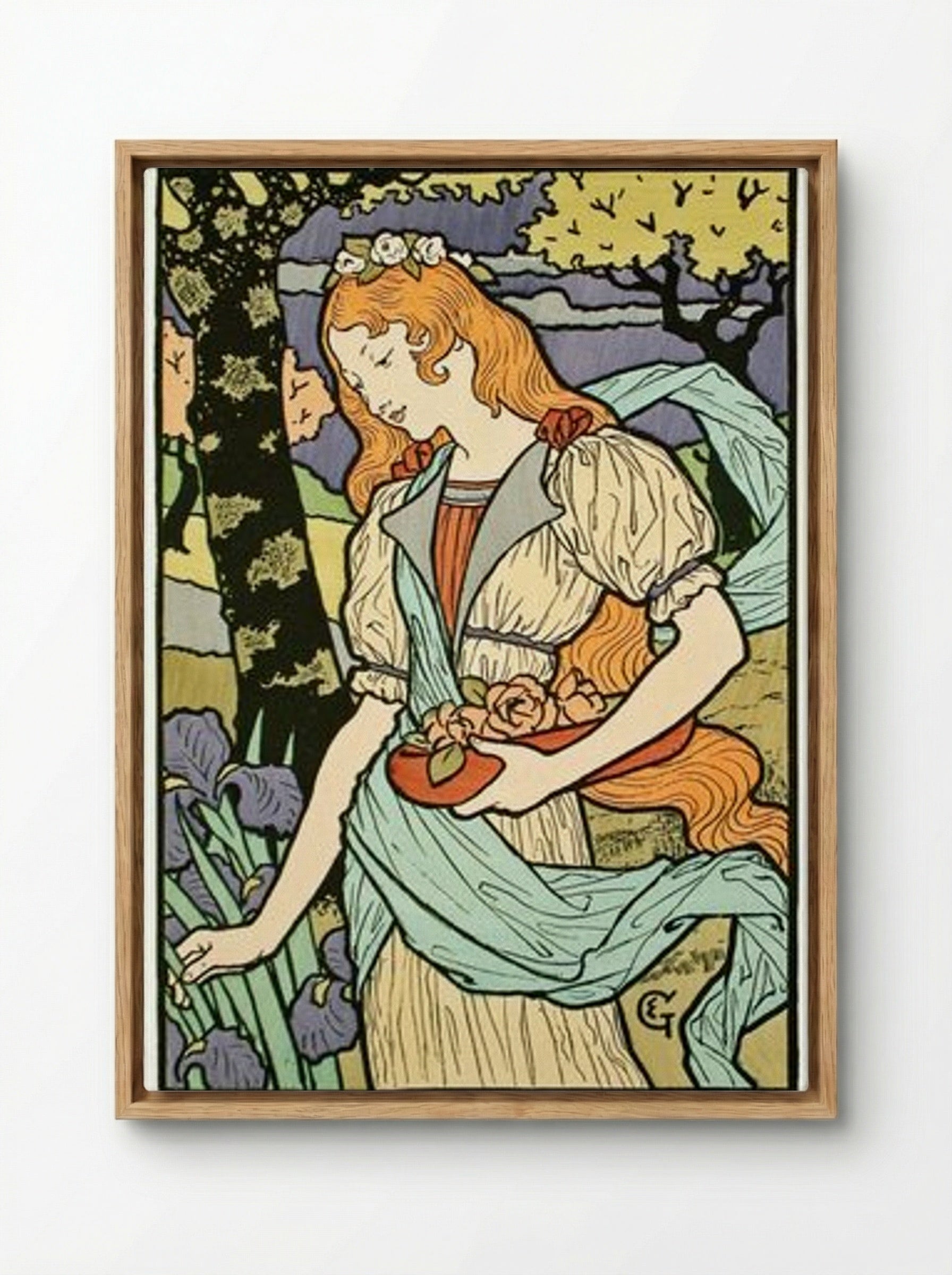 Poster for an Exhibition of French Decorative Art at the Grafton Galleries - Eugène Grasset - Framed Canvas Wood