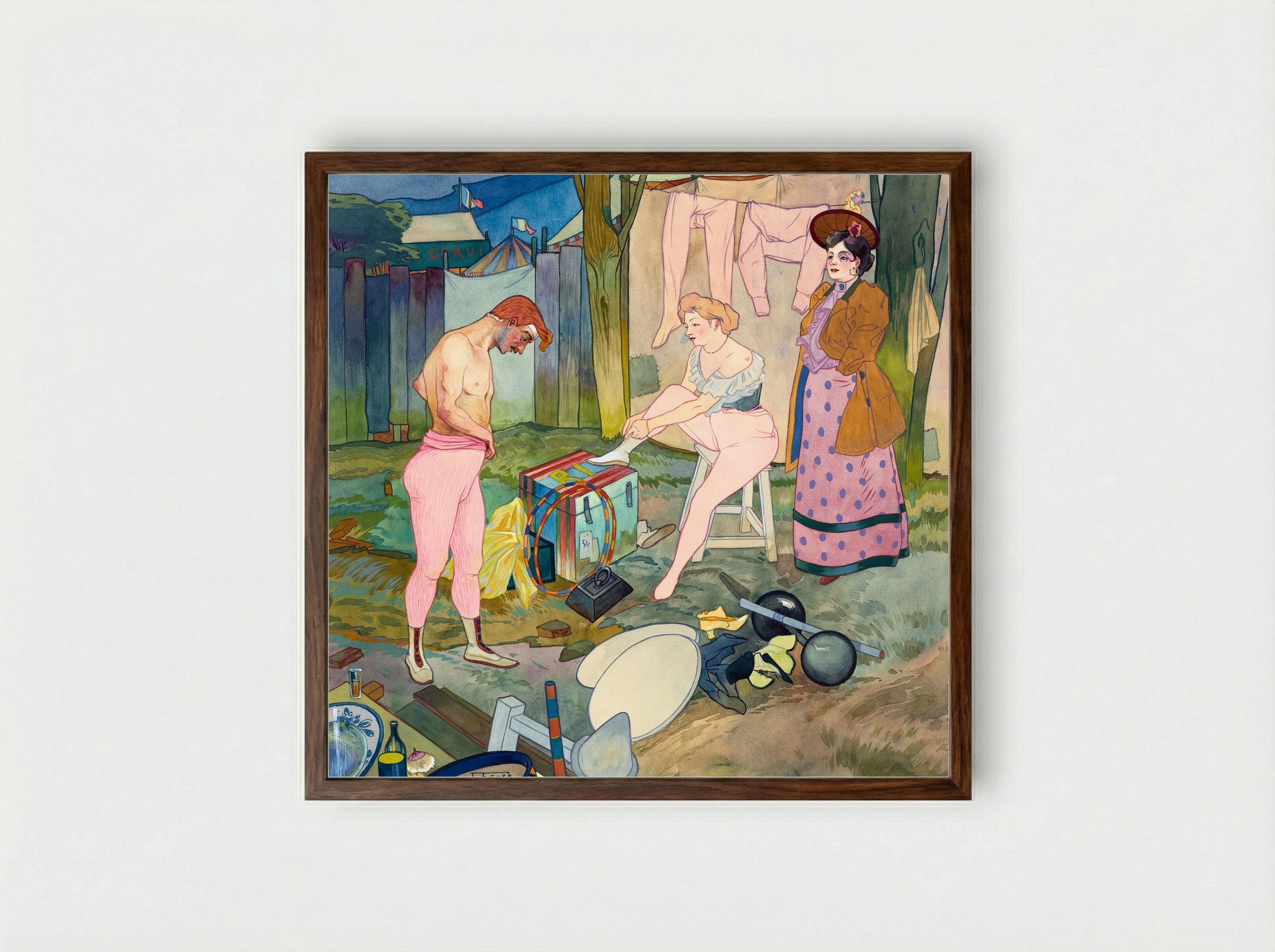 Le Cirque Corvi - Georges de Feure - Framed Print Dark Wood