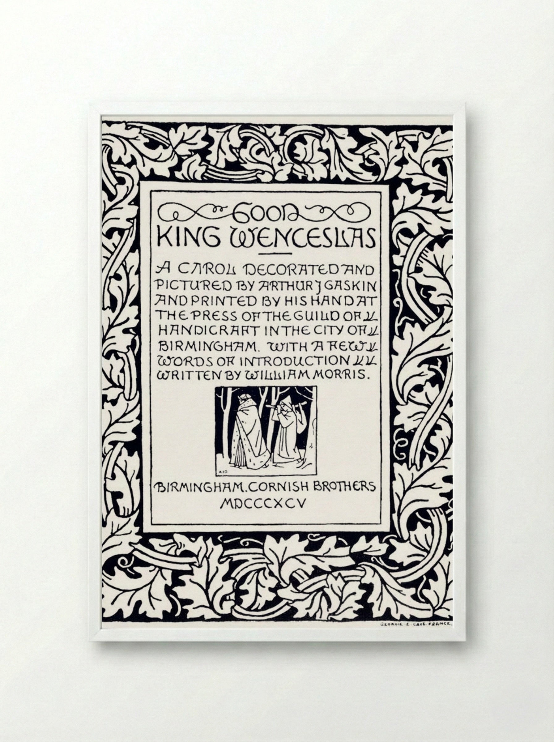 Good King Wenceslas (Manuscript Page) - William Morris - Framed Print White