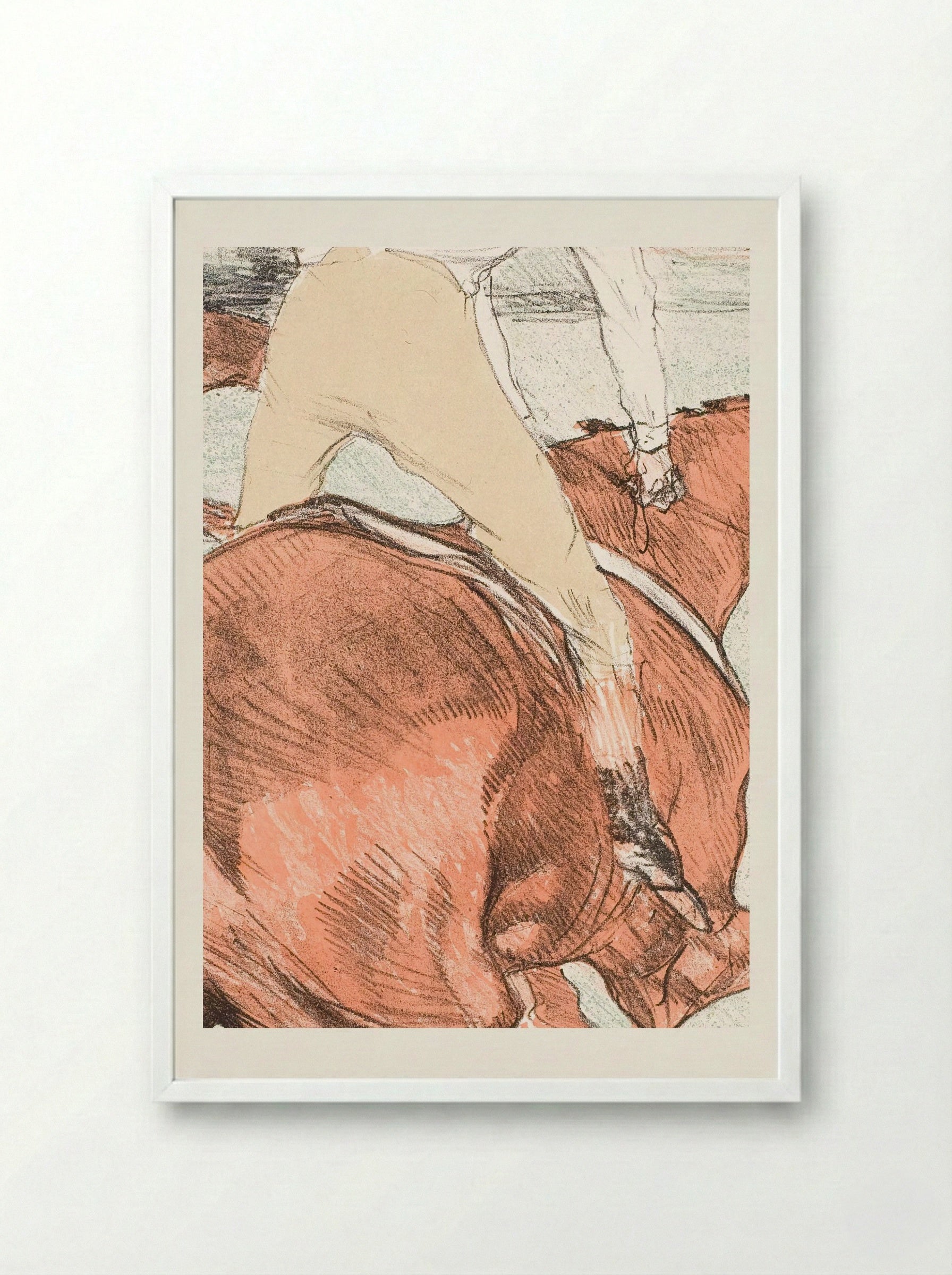 Le Jockey - Henri de Toulouse-Lautrec - Framed Print White