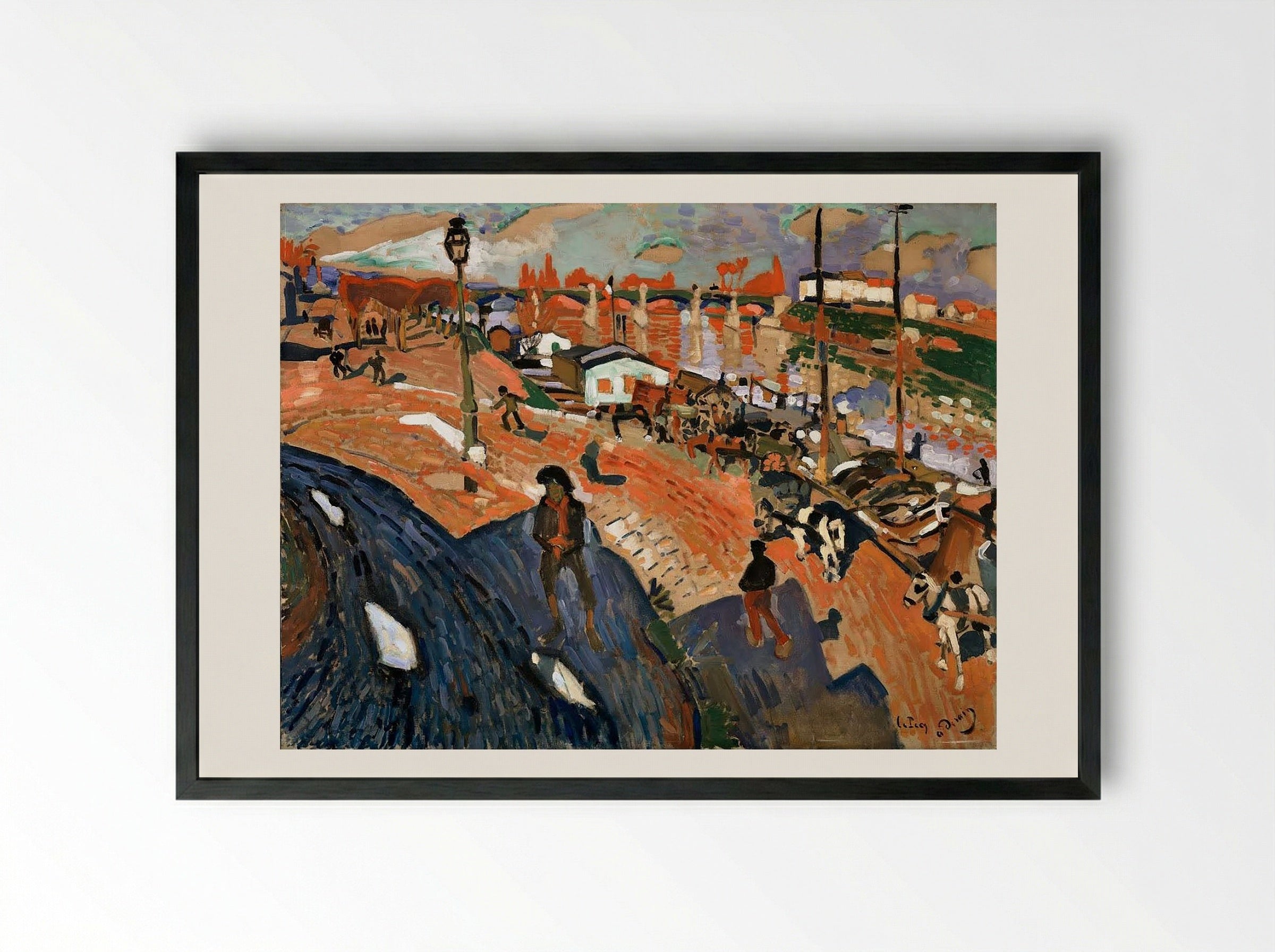 The Bridge at Le Pecq - Maurice Denis - Framed Print Black