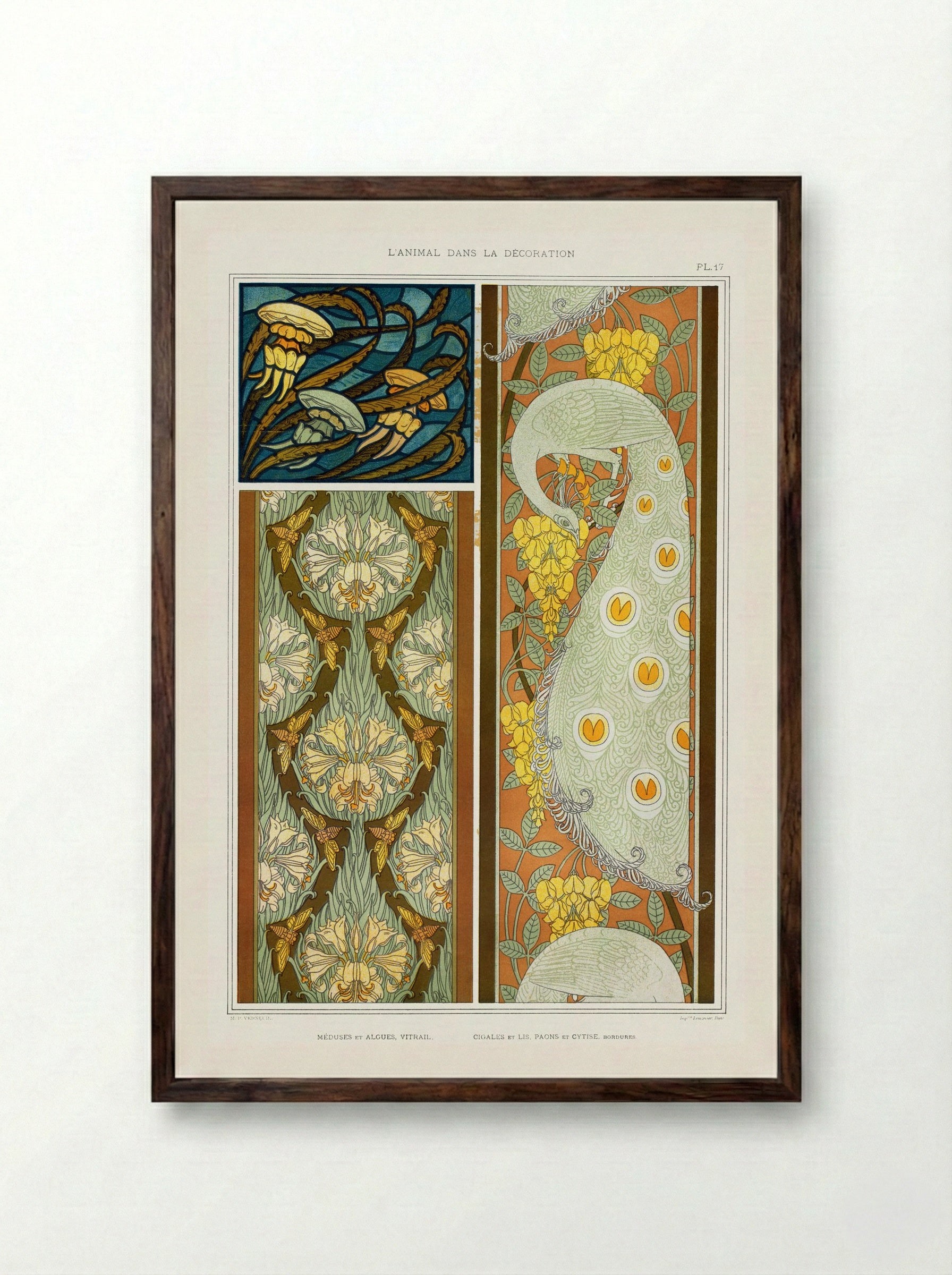 L'Animal dans la Décoration, Plate 17 - Maurice Pillard Verneuil - Framed Print Dark Wood