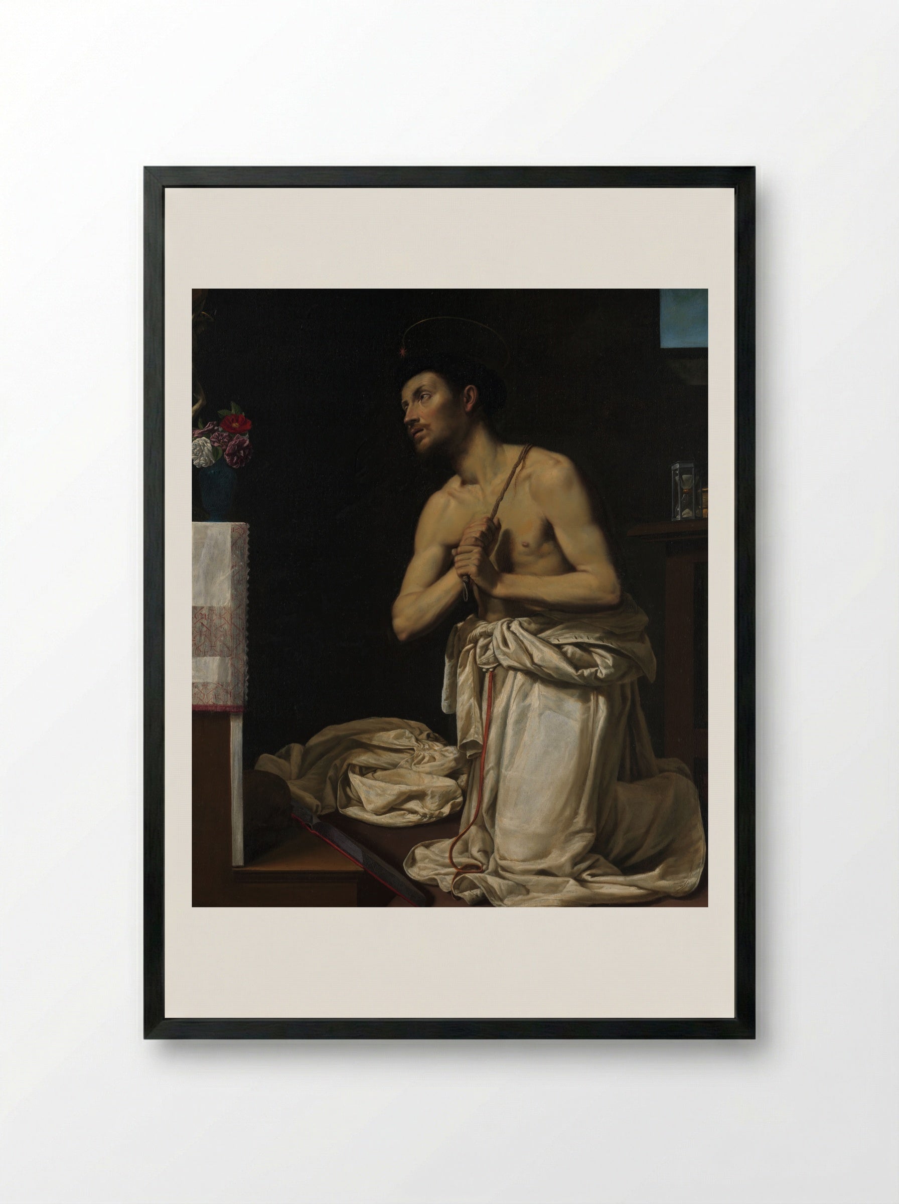 Saint Dominic in Penitence - Filippo Tarchiani - Framed Print Black