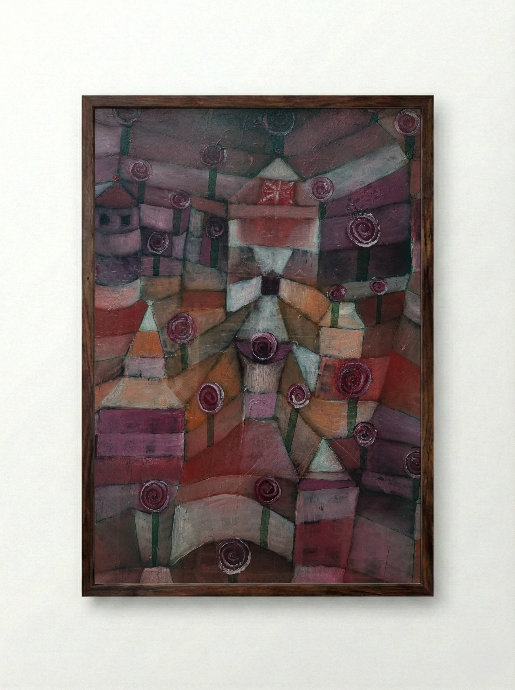 Rose Garden - Paul Klee - Framed Print Dark Wood