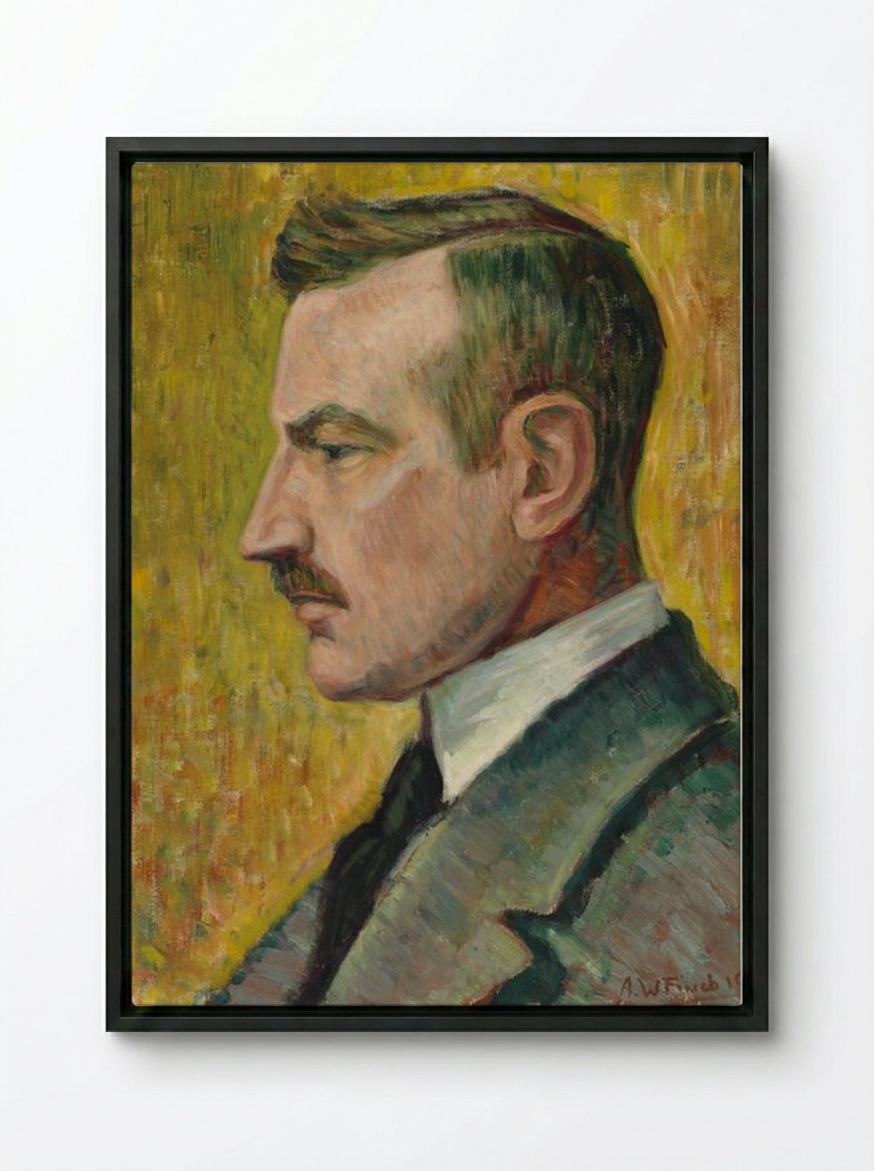 Portrait of Magnus Enckell - Alfred William Finch - Framed Canvas Black