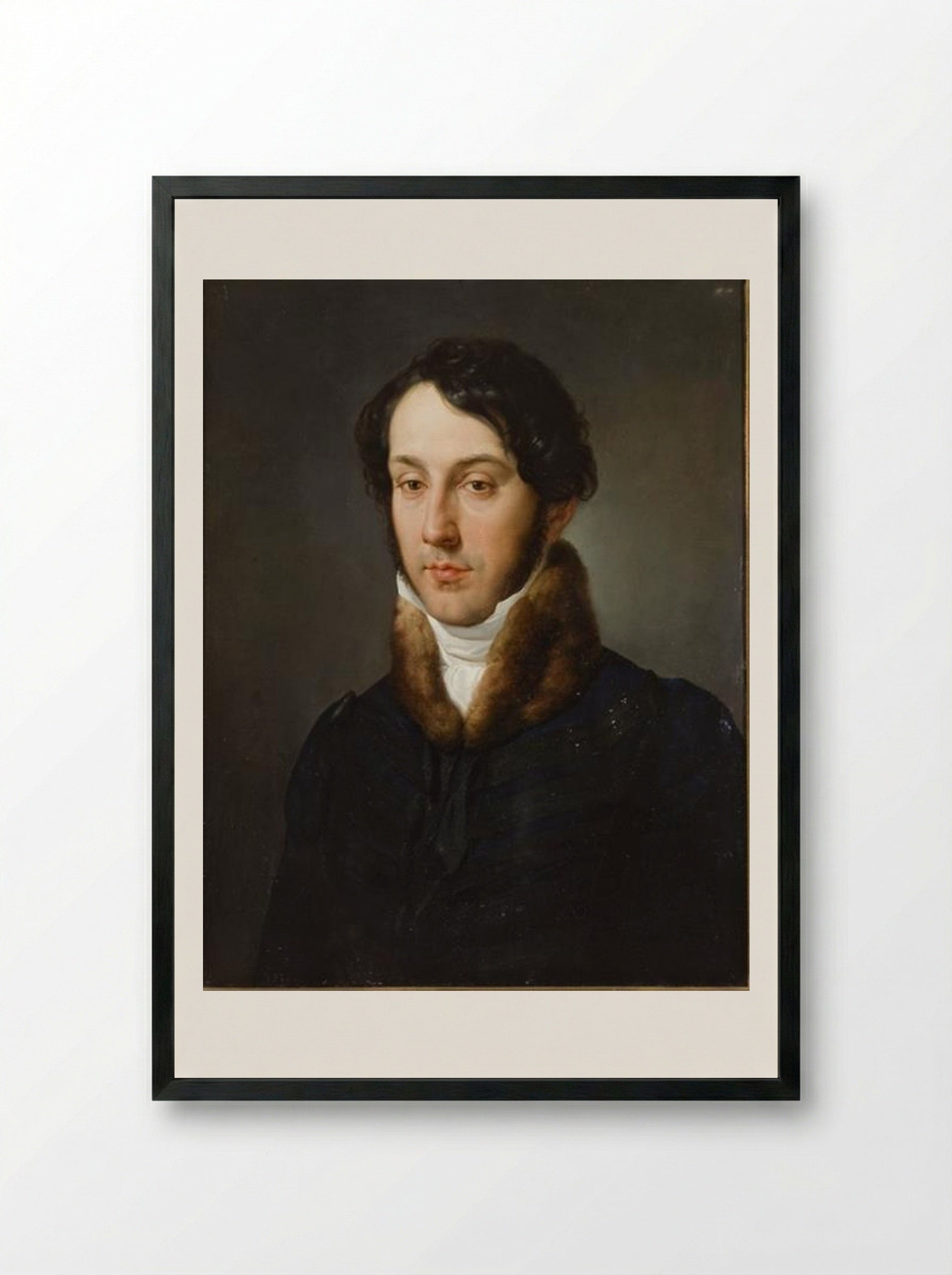 Portrait of a Man - Francesco Hayez - Framed Print Black
