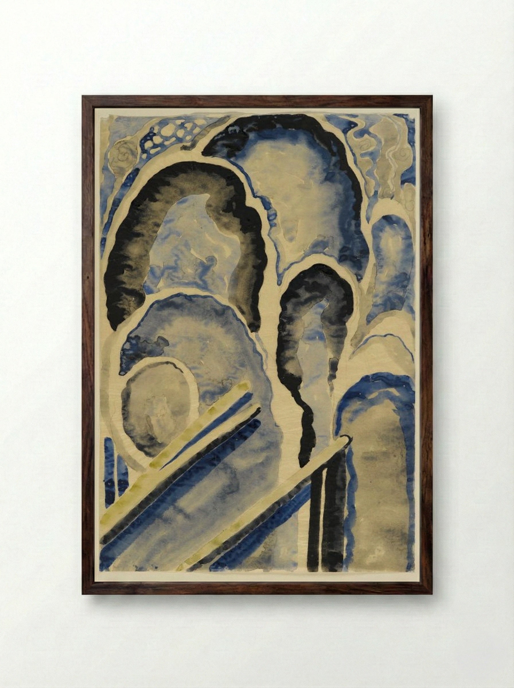 Blue 1 - Georgia O'Keeffe - Framed Print Dark Wood