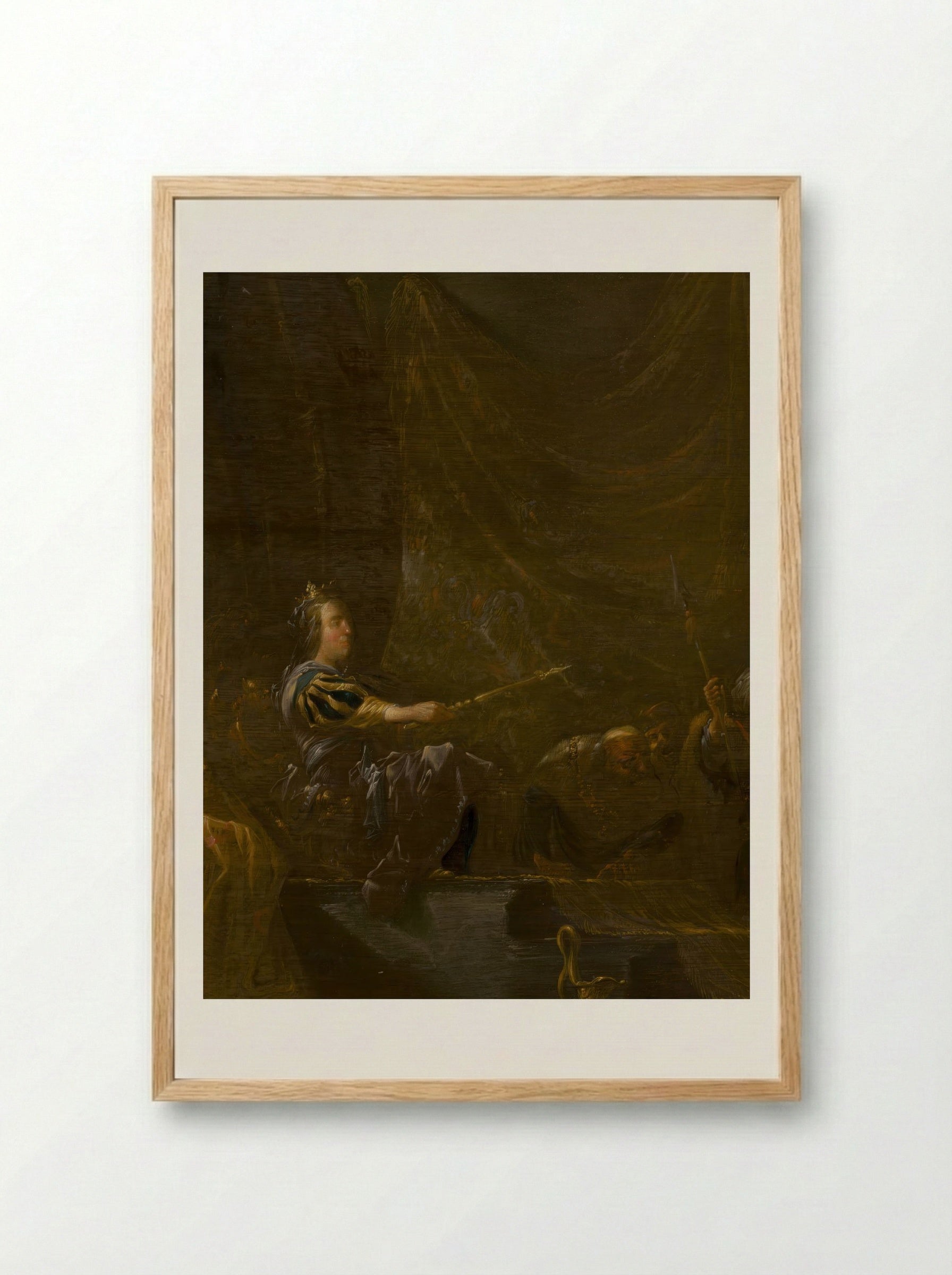 The Queen of Sheba Before Solomon - Erasmus Quellinus II - Framed Print Wood