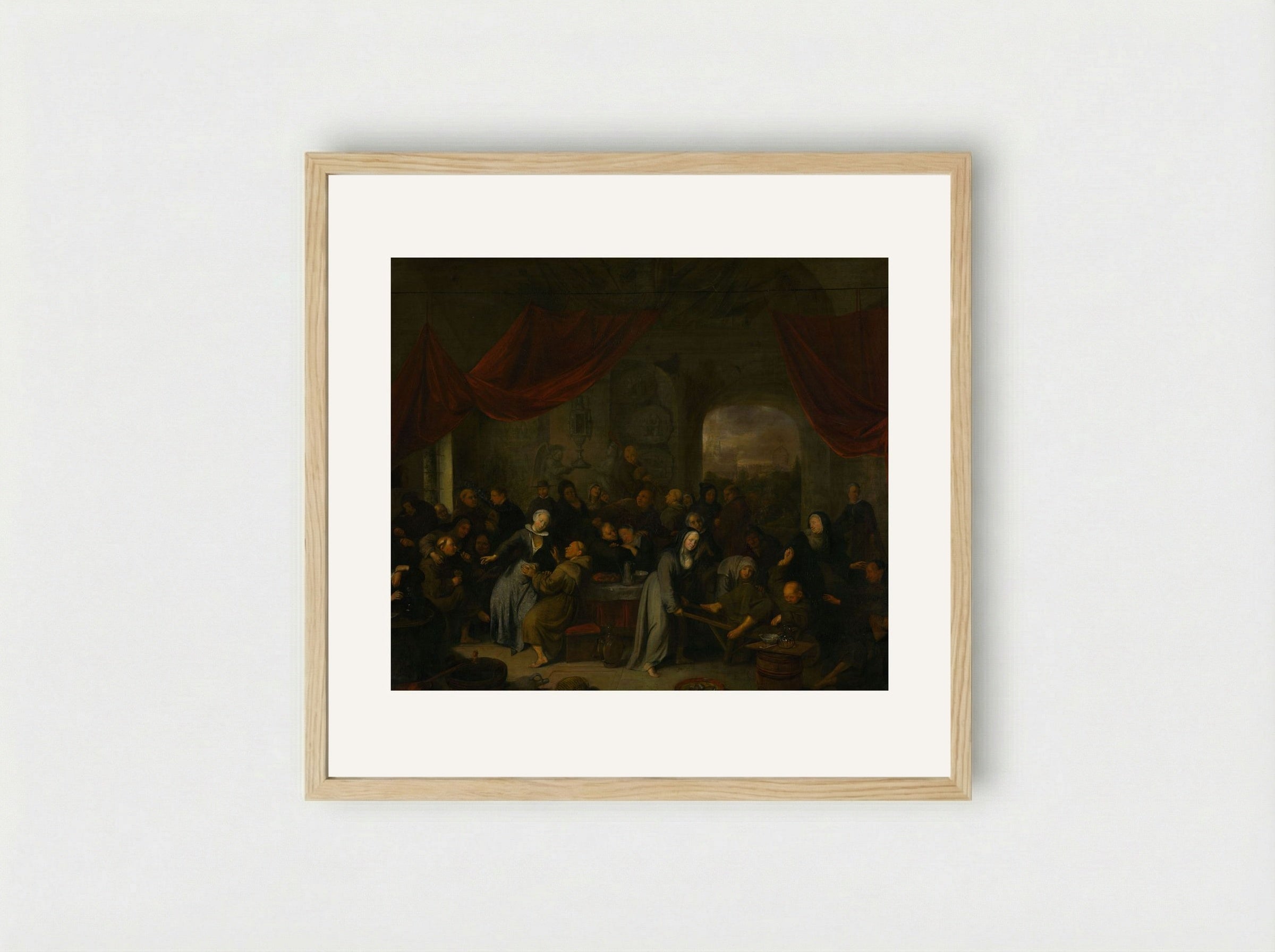 Monk's Entertainment in a Roman Cloister - Pieter Jansz. Quast - Framed Print Wood