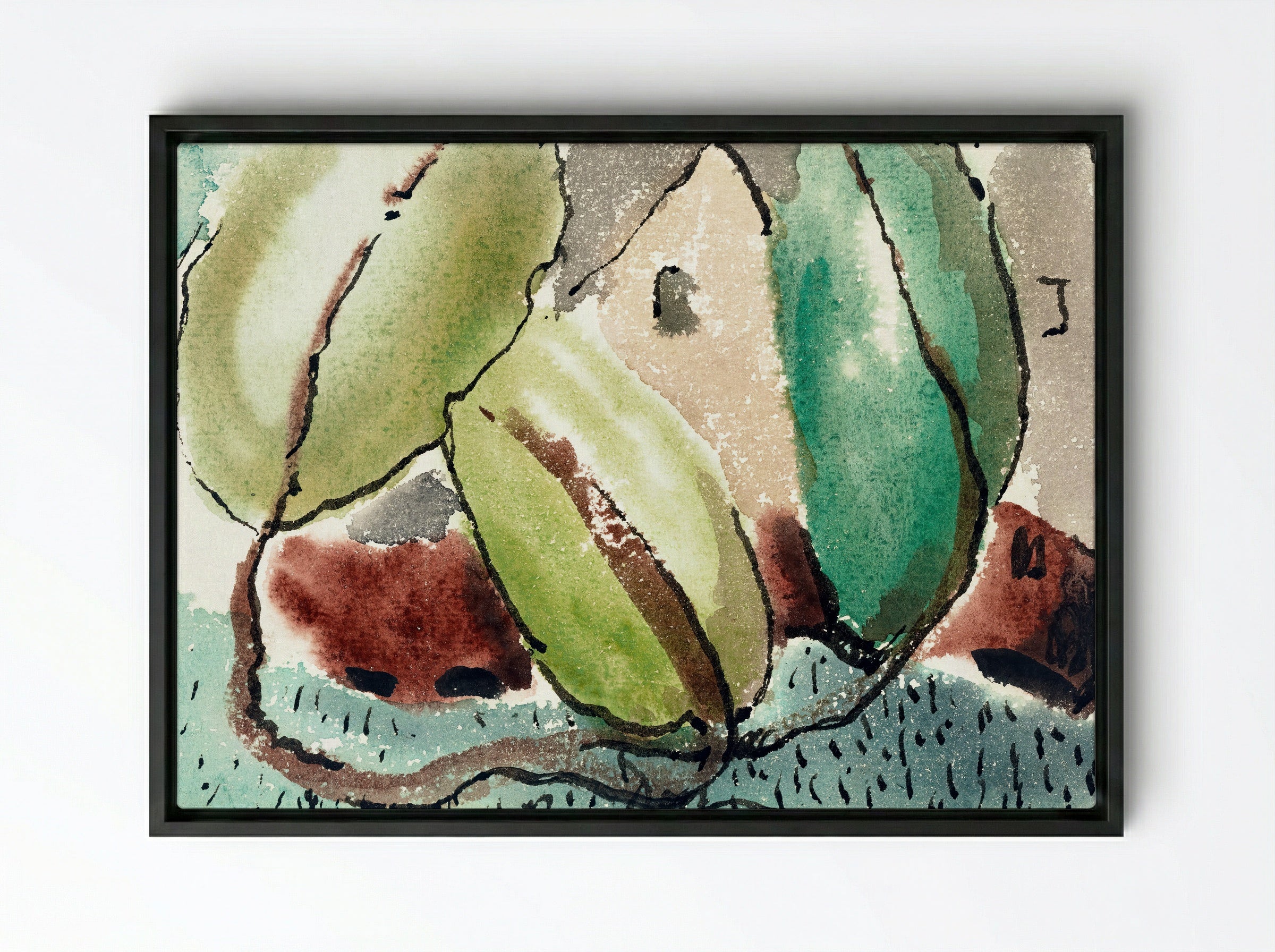 Dove's House with Trees - Arthur Dove - Framed Canvas Black