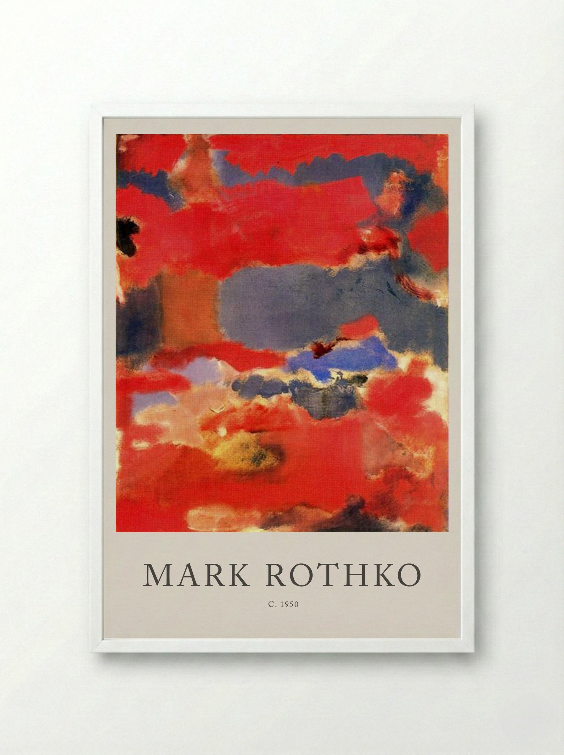 Untitled (Red and Blue Abstraction) - Mark Rothko - Framed Print White