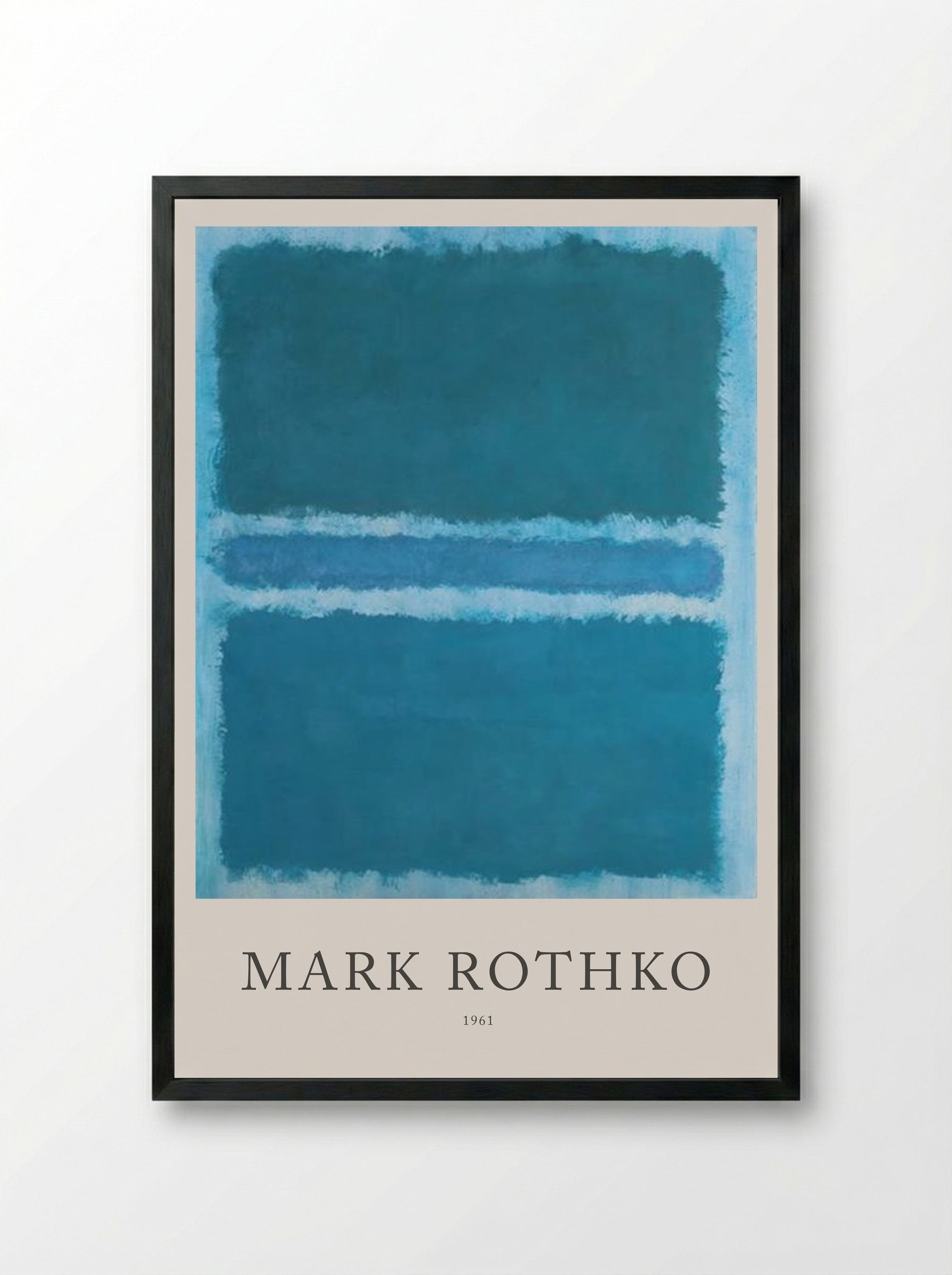 Untitled (Blue, Teal and Light Blue) - Mark Rothko - Framed Print Black