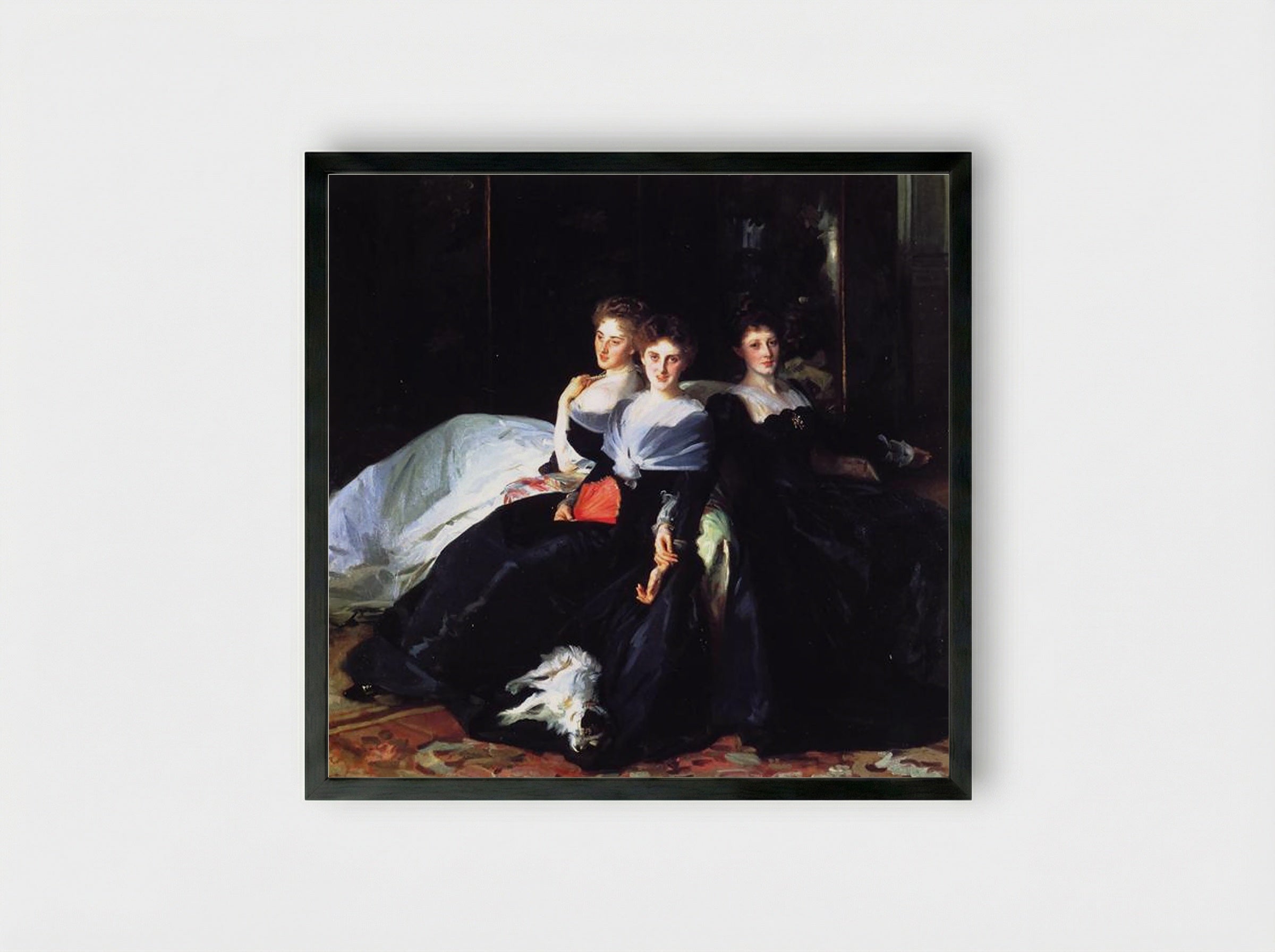 The Misses Hunter - John Singer Sargent - Framed Print Black