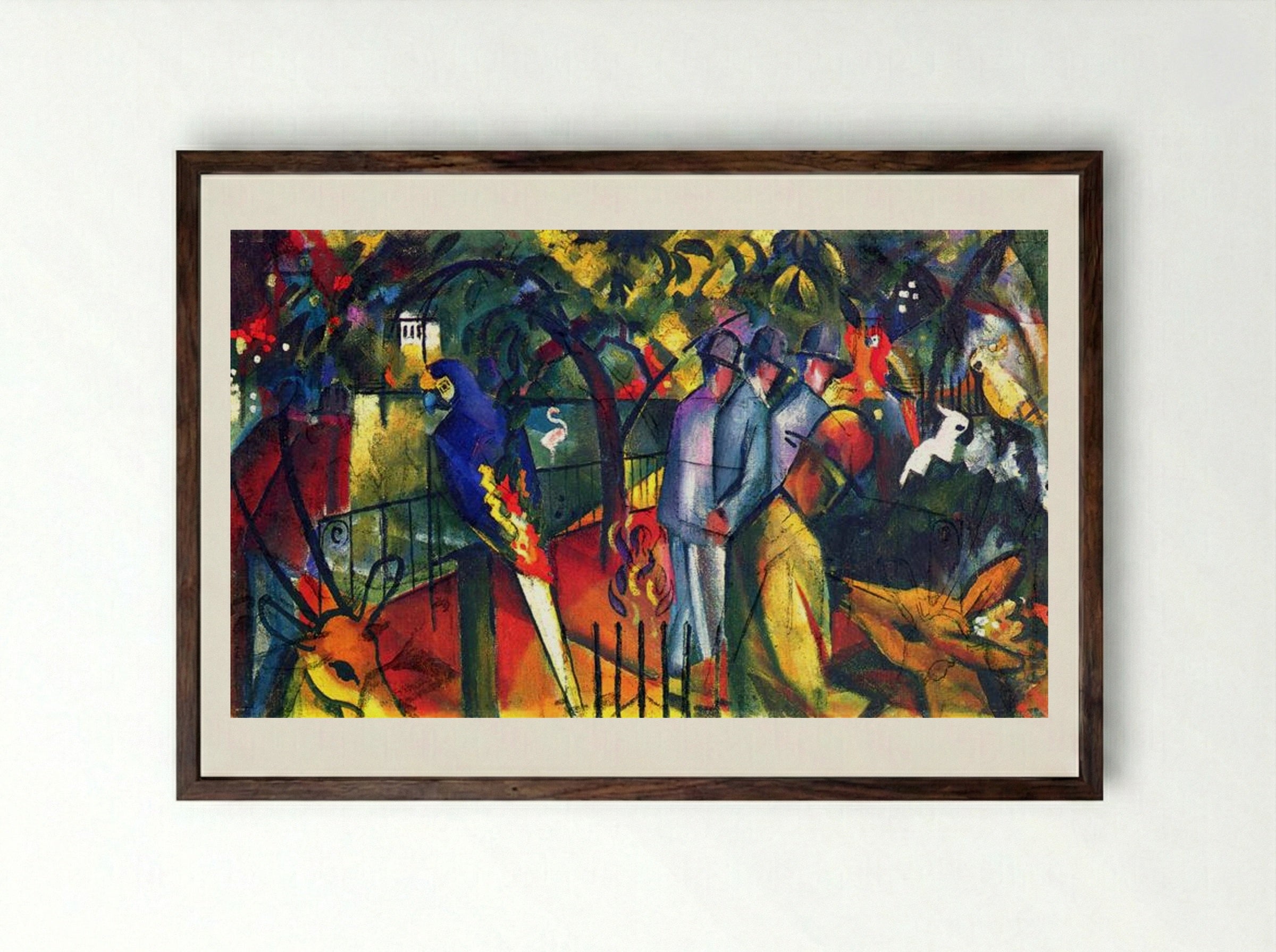 Zoological Garden I - August Macke - Framed Print Dark Wood