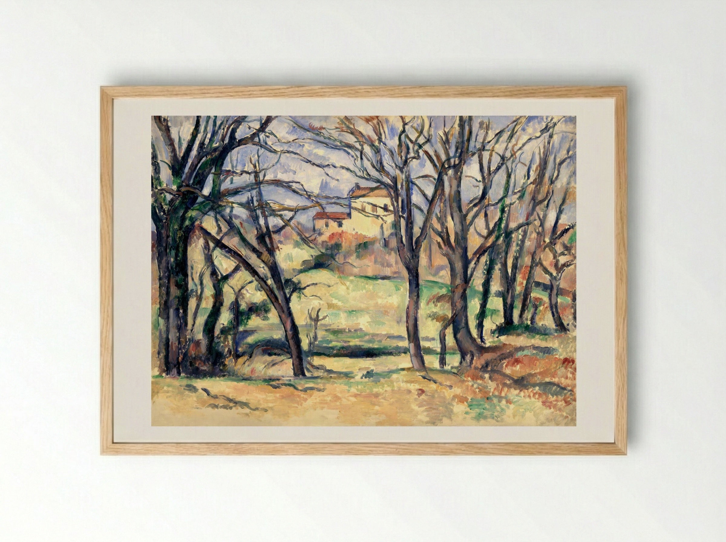 Trees and Houses Near the Jas de Bouffan - Paul Cézanne - Framed Print Wood
