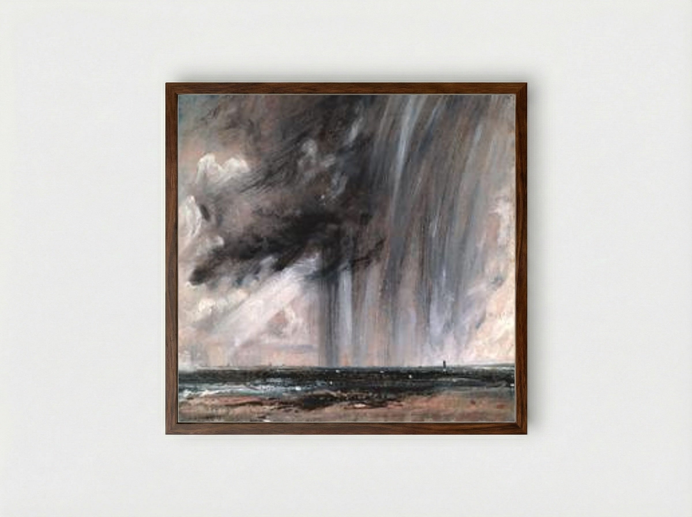 Rainstorm over the Sea - John Constable - Framed Print Dark Wood