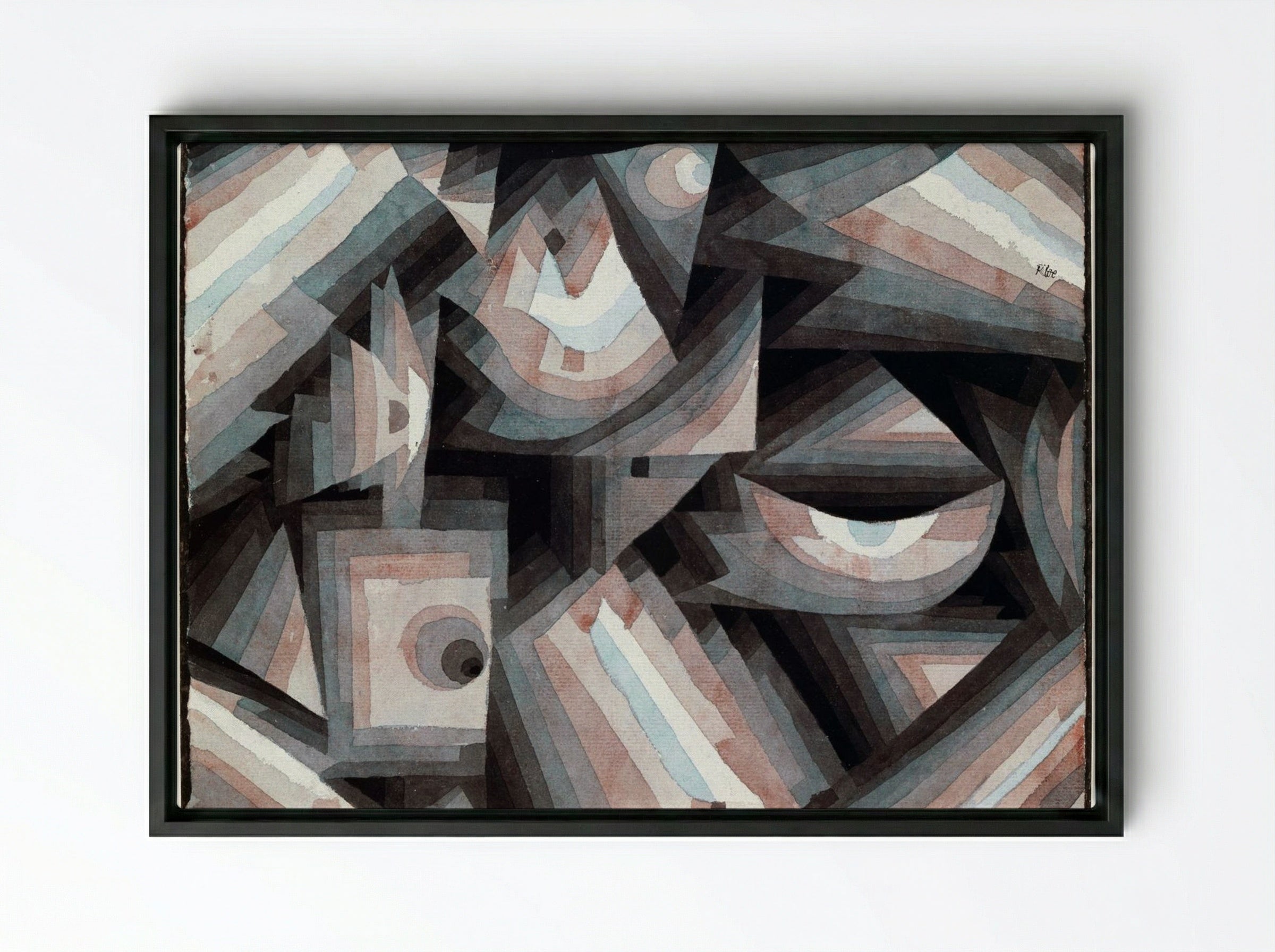 Crystal Gradation - Paul Klee - Framed Canvas Black