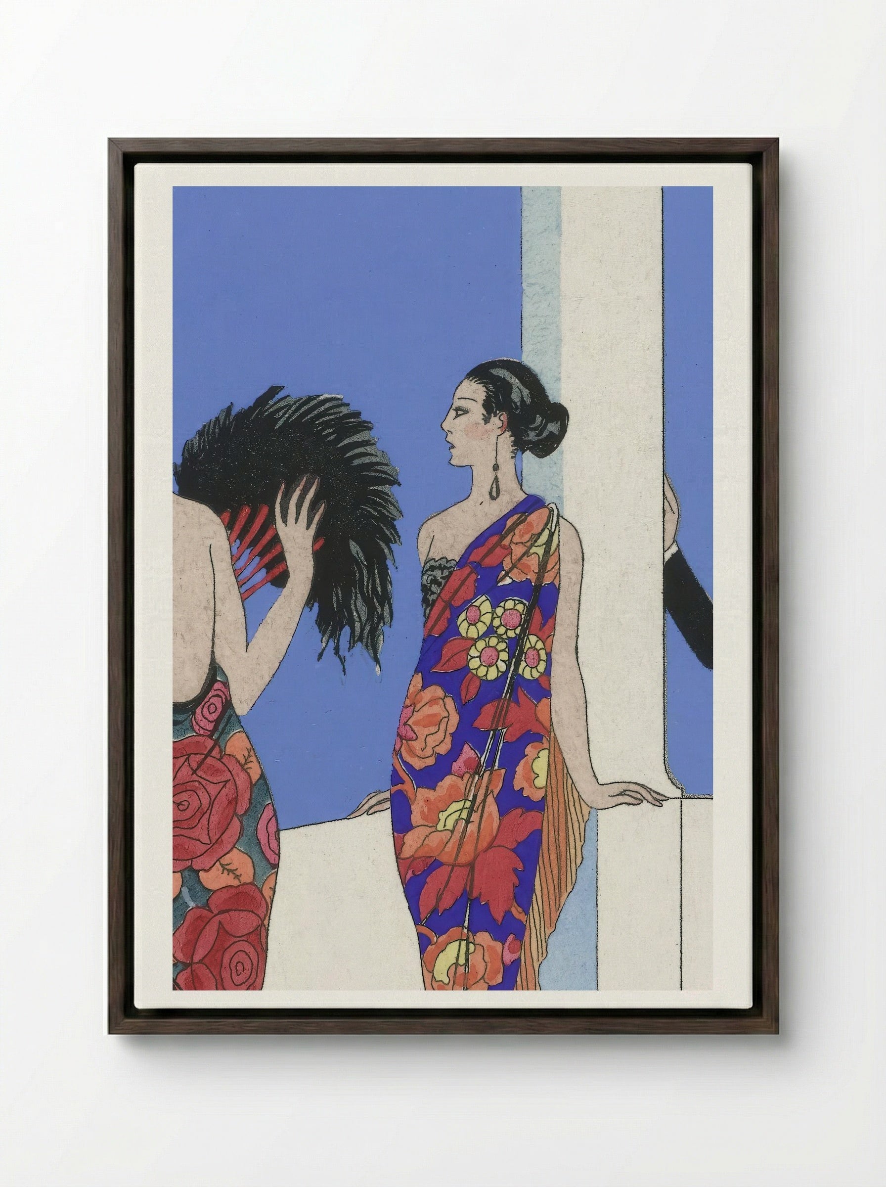 Le Goût des Châles - George Barbier - Framed Canvas Dark Wood