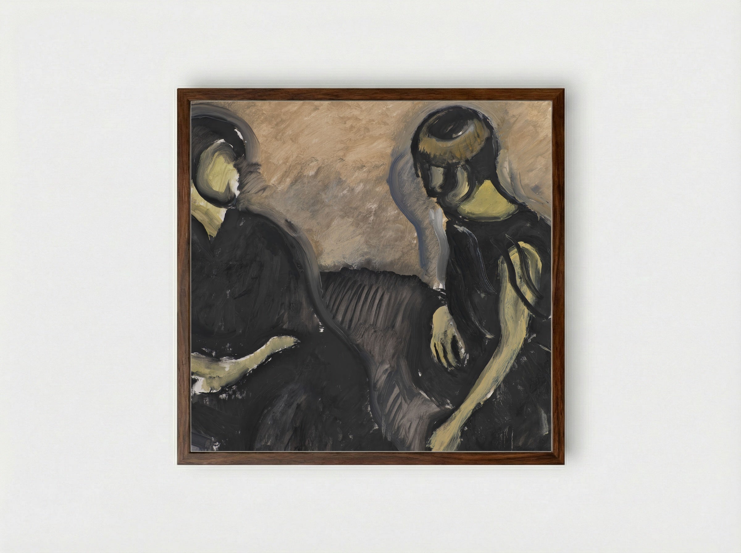 Two Ladies - Harald Giersing - Framed Print Dark Wood