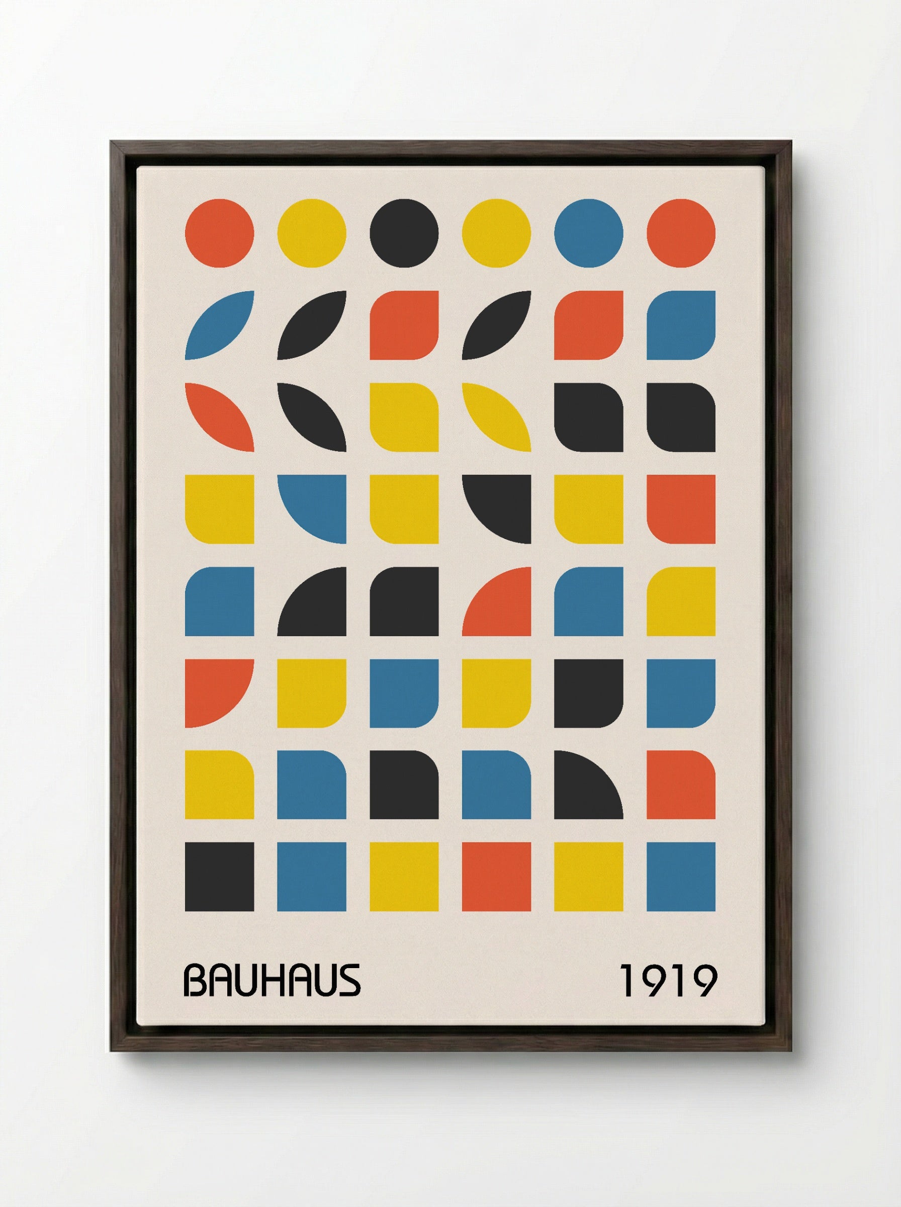 Bauhaus 1919 Geometric Colour Grid – Primary Modernist Print