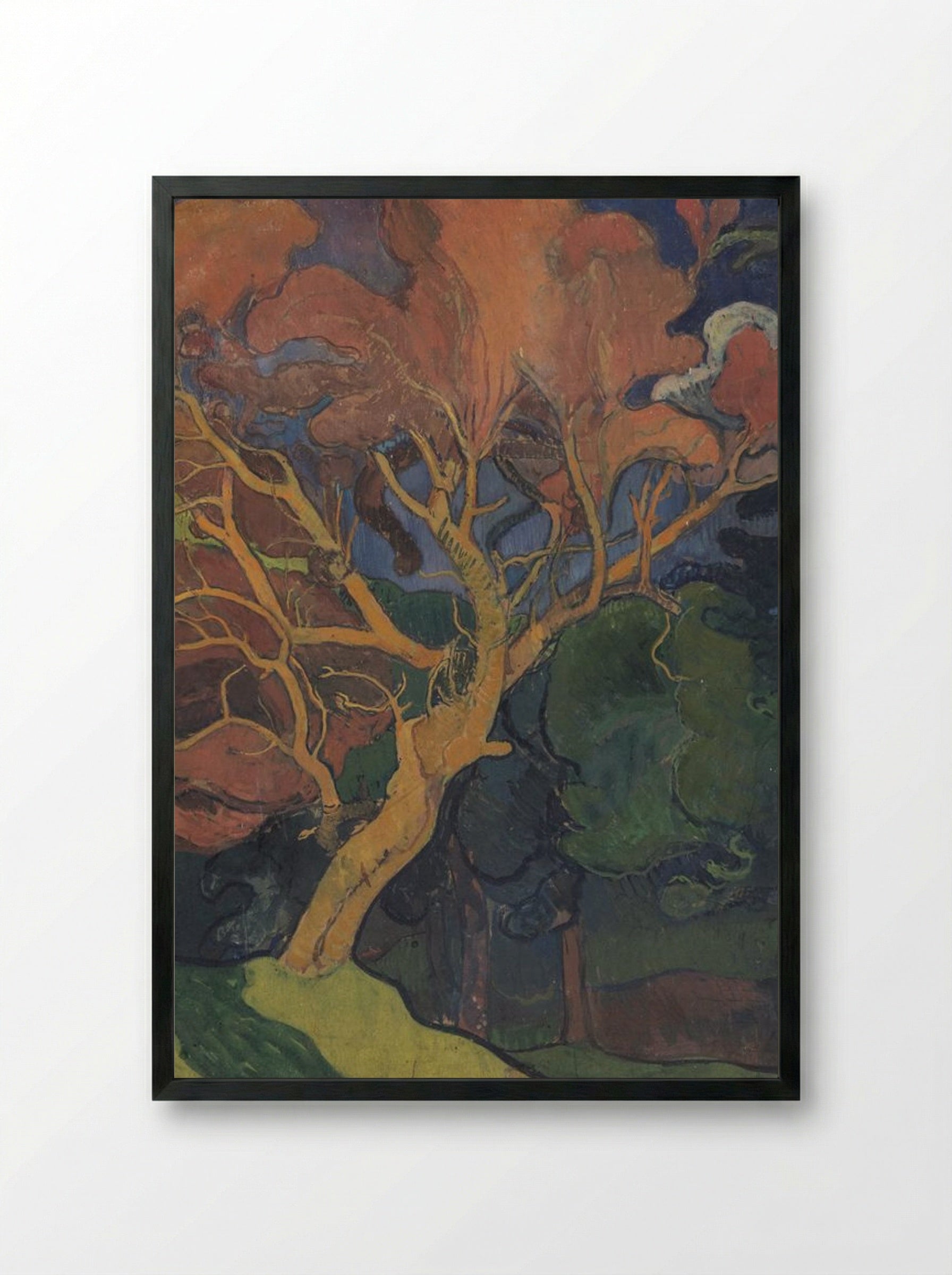 Forest Interior with Crooked Wood - Mogens Ballin - Framed Print Black