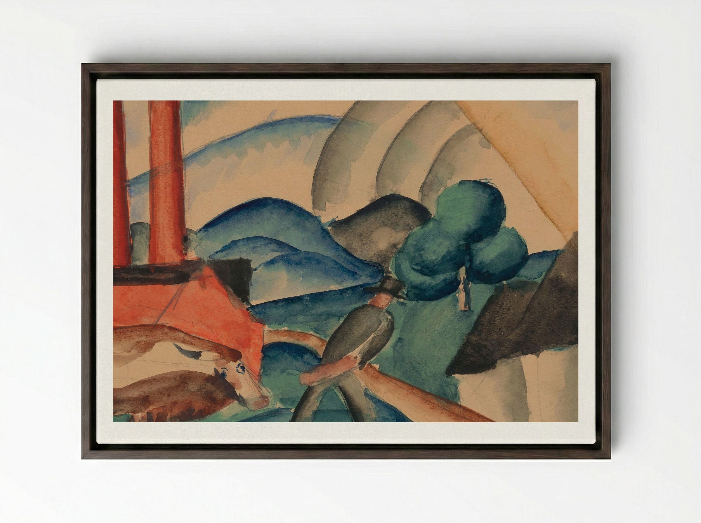 From Pasture - Schiller Geyser - Framed Canvas Dark Wood