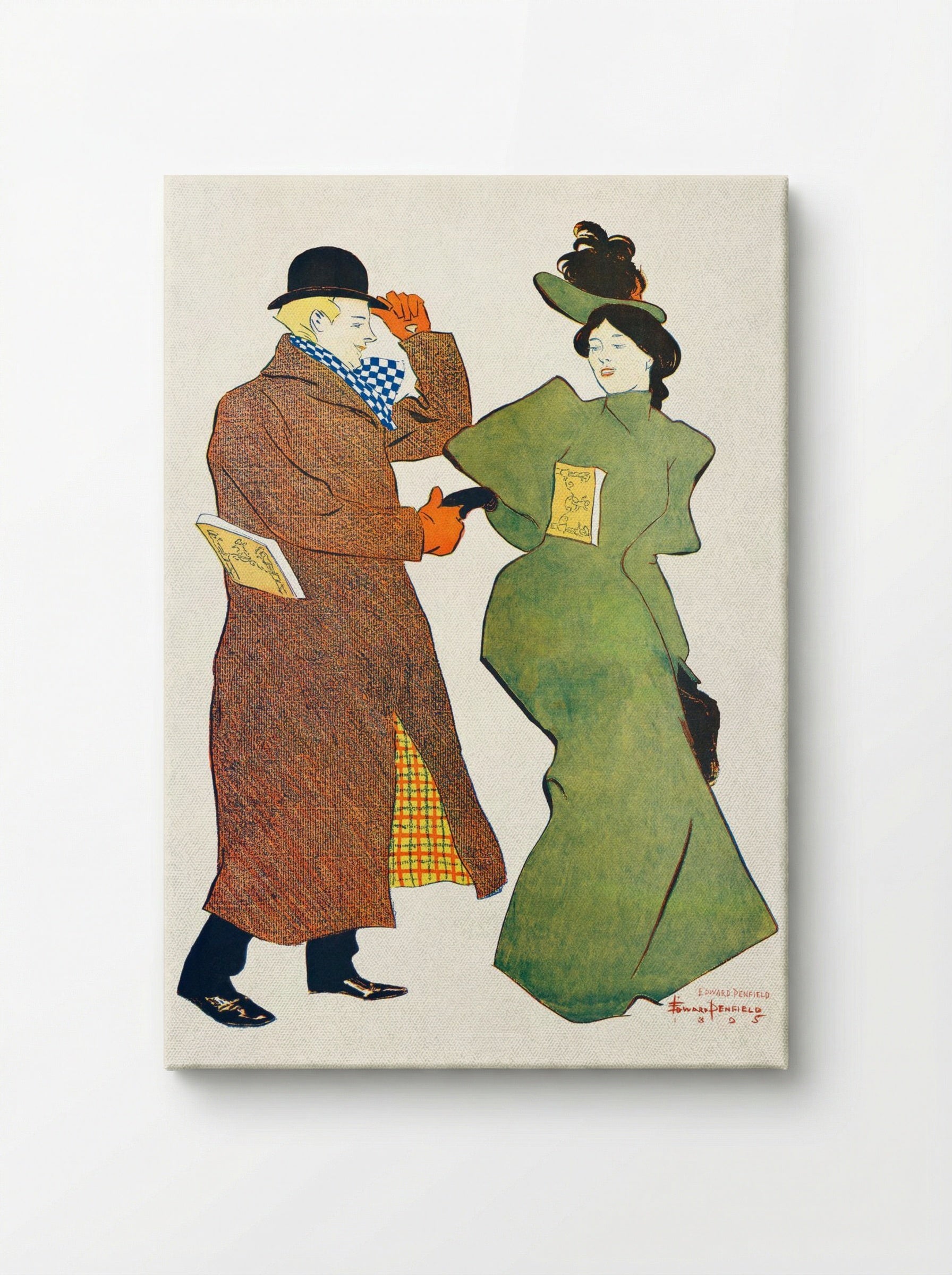 Man and Woman Shaking Hands - Edward Penfield - Canvas