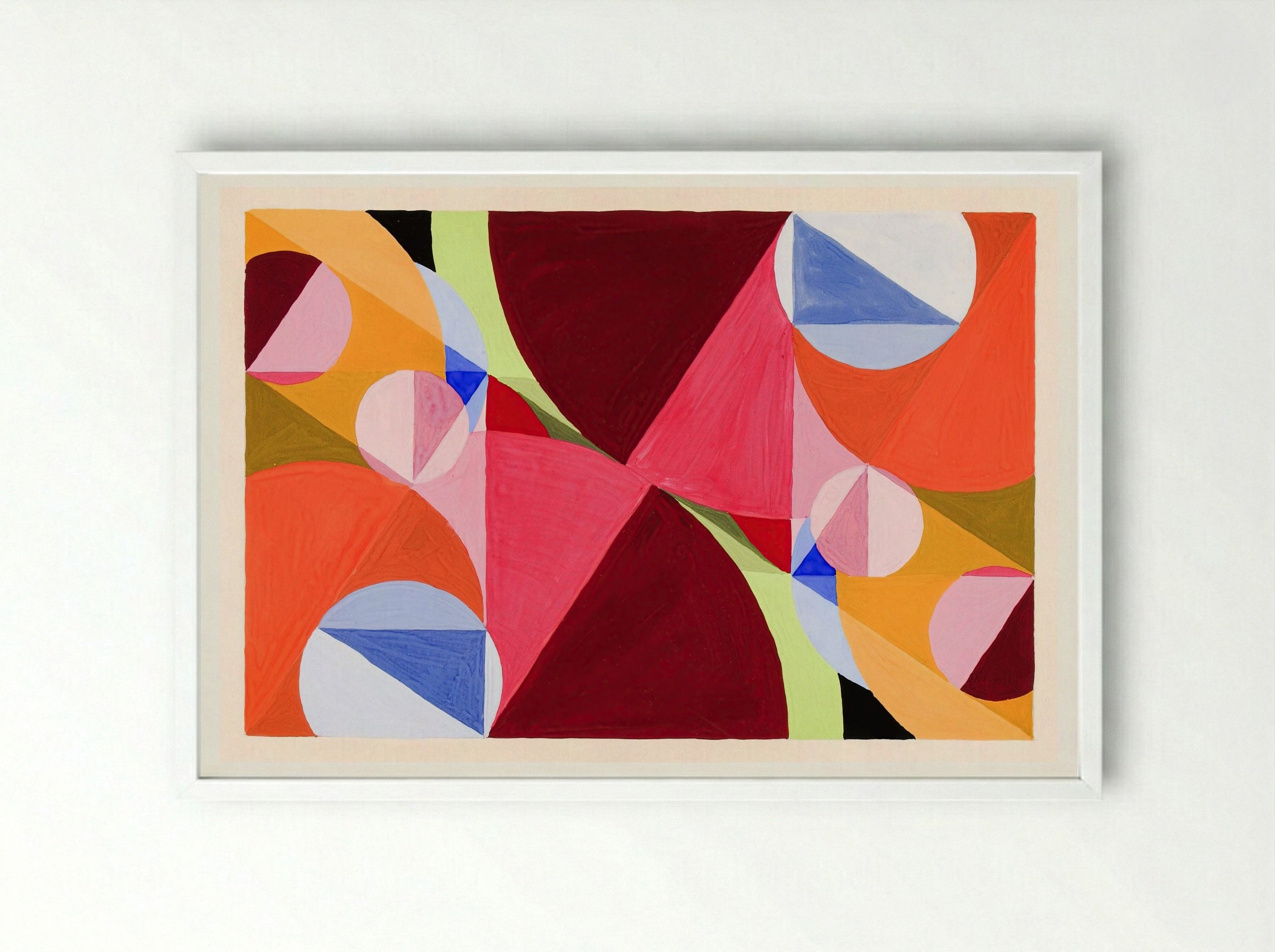 Area Broken by Perpendiculars - Joseph Schillinger - Framed Print White