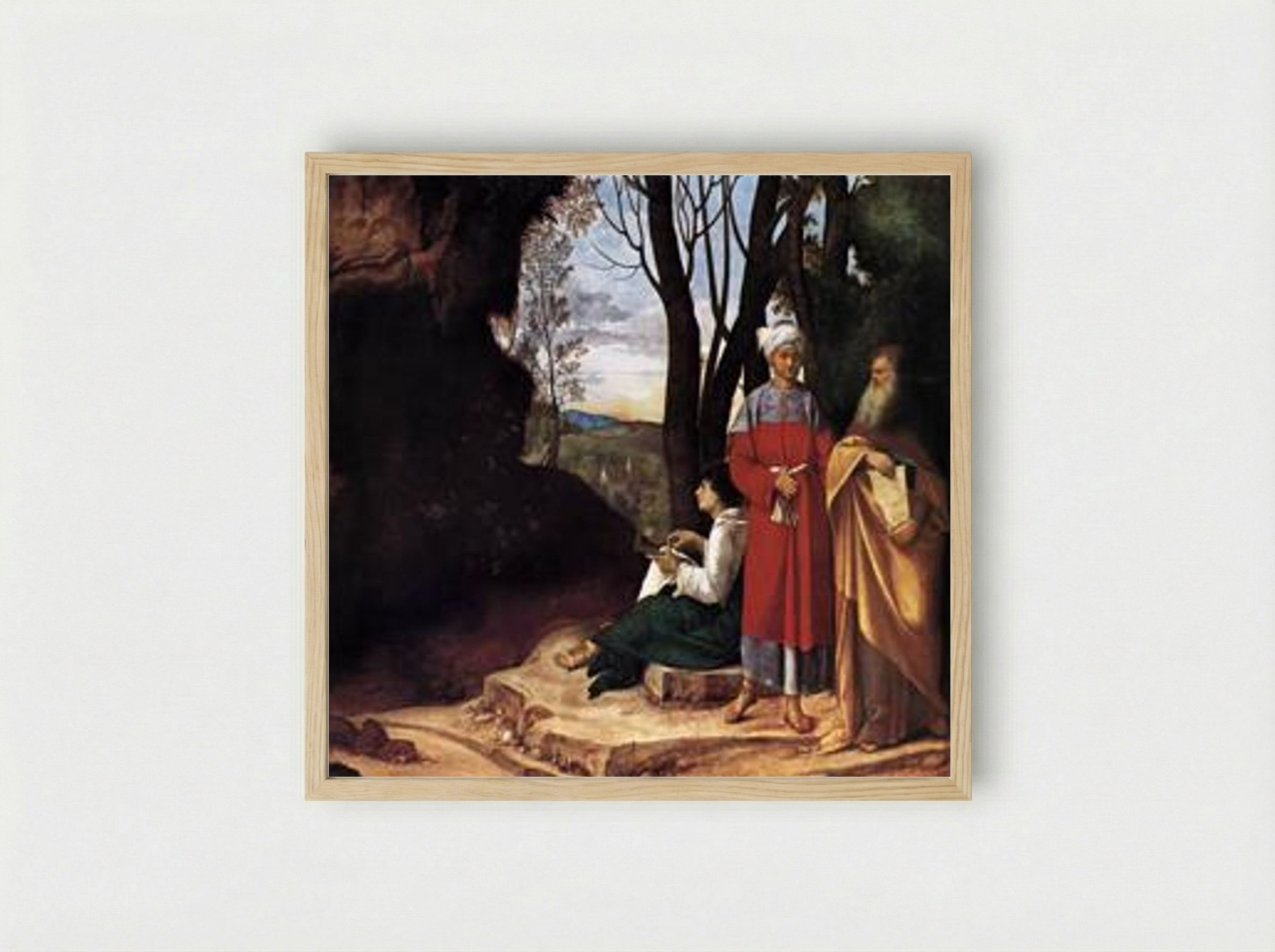 The Three Philosophers - Giorgione - Framed Print Wood