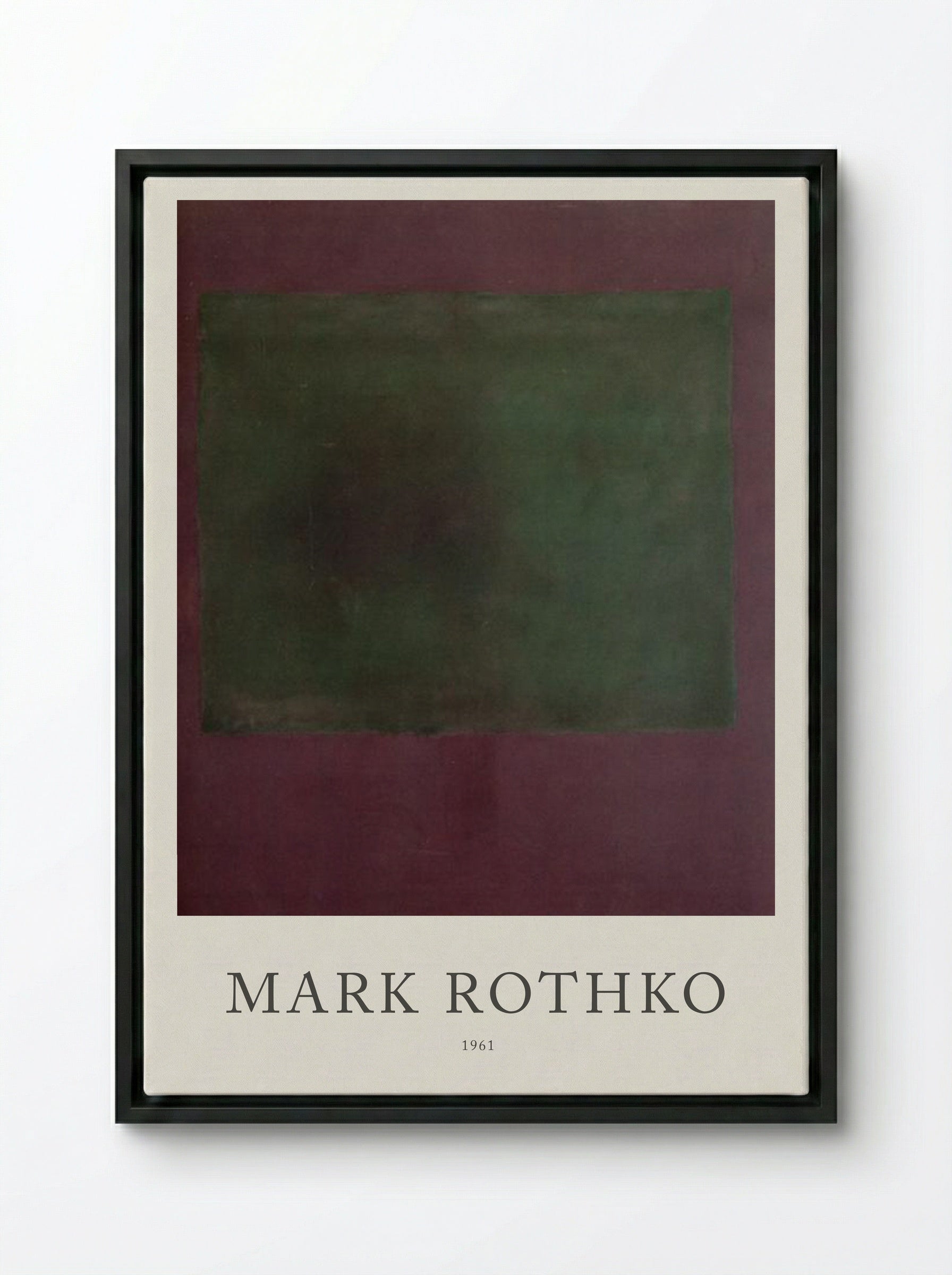 Untitled (Green and Maroon) - Mark Rothko - Framed Canvas Black