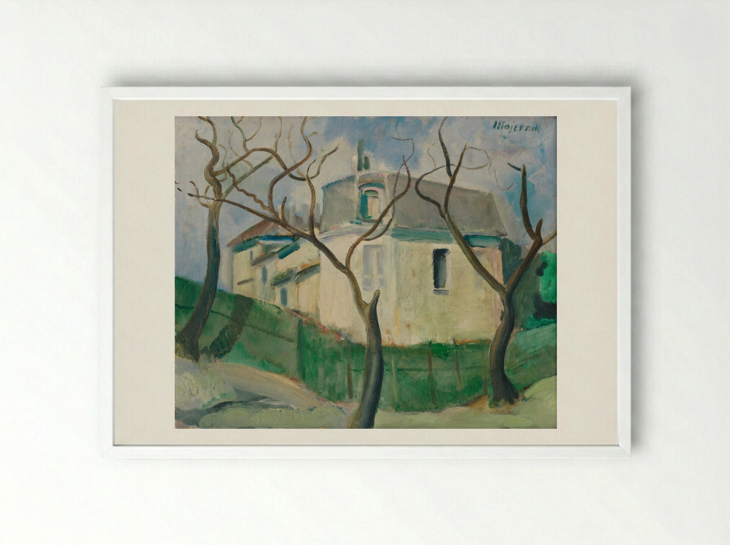 Villa in the Garden - Cyprián Majerník - Framed Print White