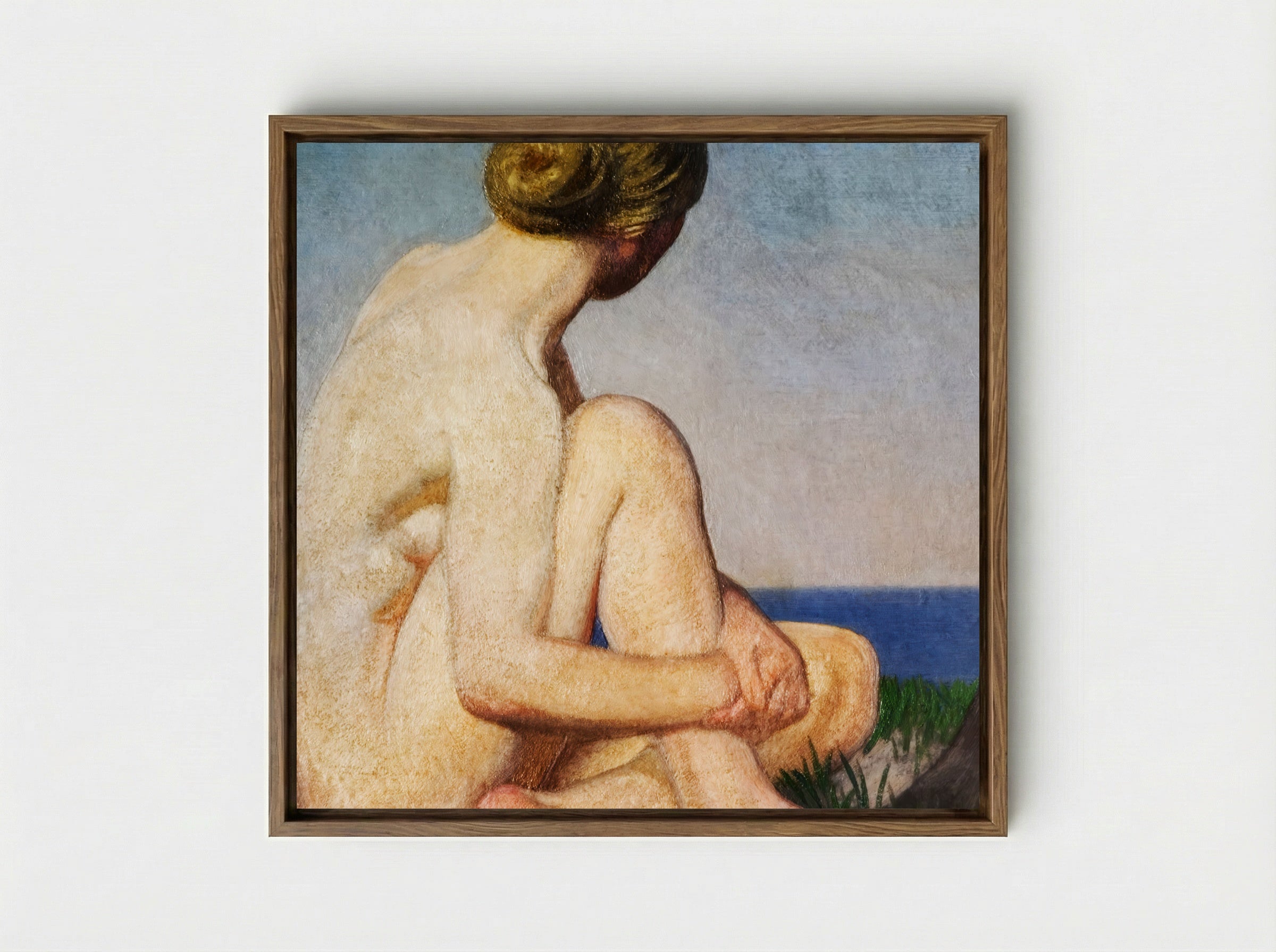 The Watcher - George Clausen - Framed Canvas Wood