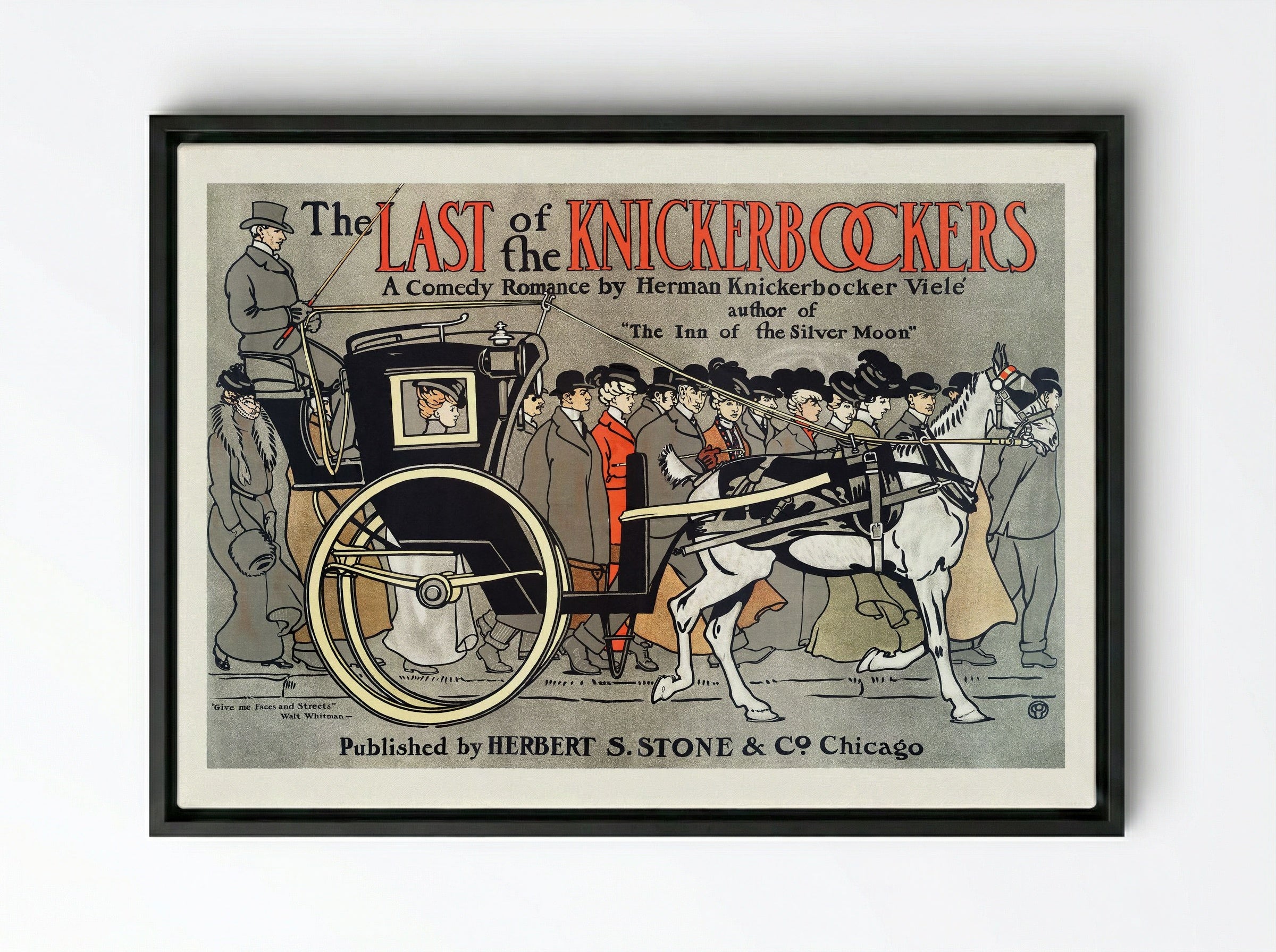 The Last of the Knickerbockers - Edward Penfield - Framed Canvas Black