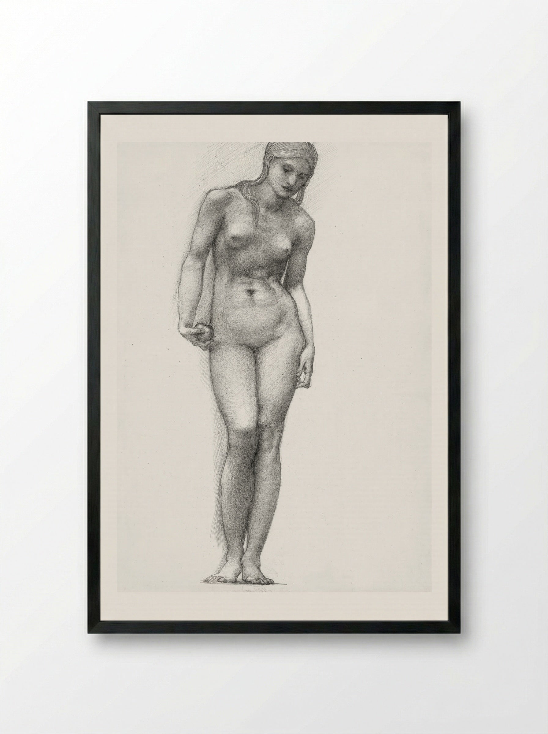 Venus with Golden Apple - Edward Burne-Jones - Framed Print Black