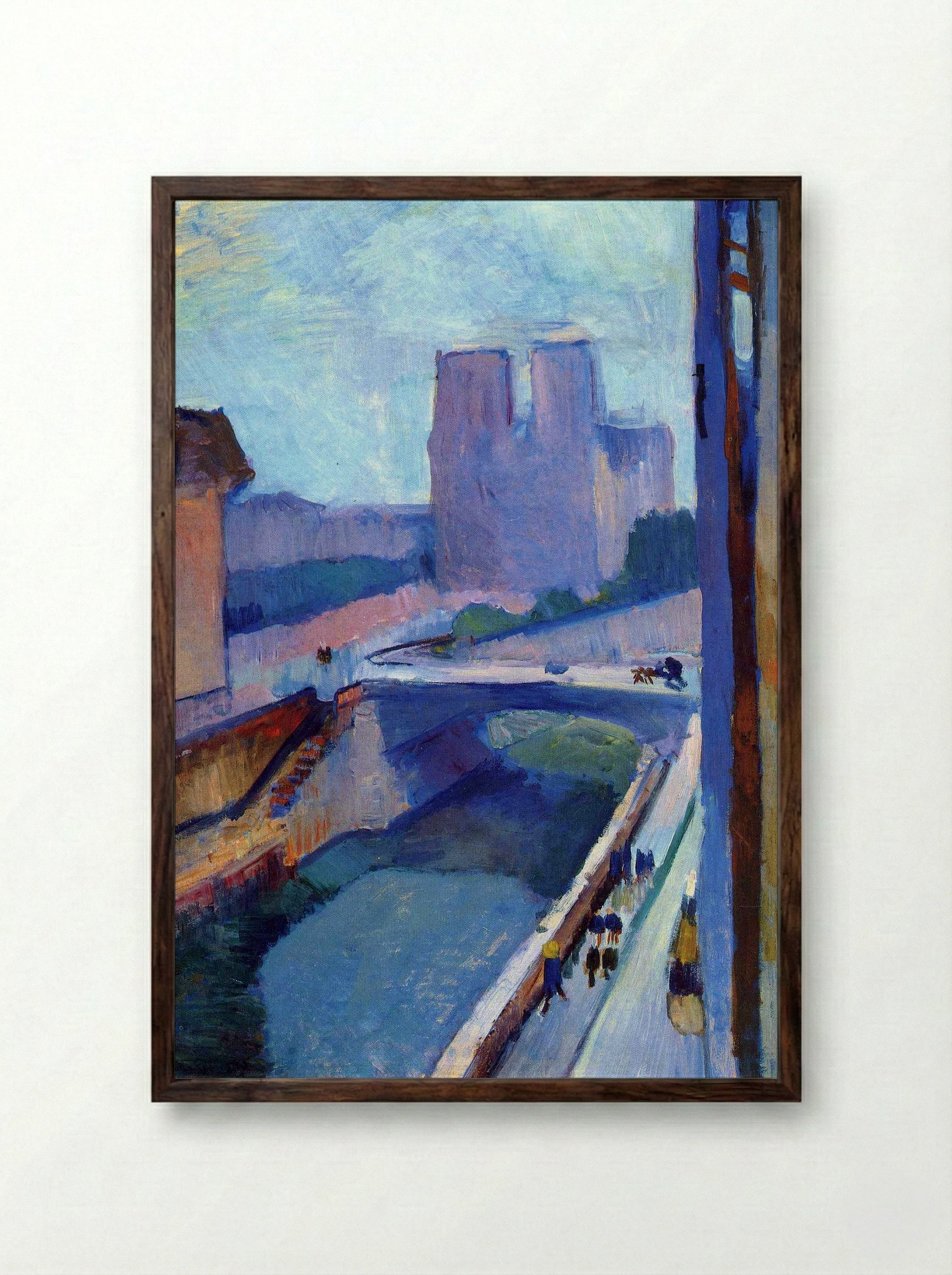 A Glimpse of Notre-Dame in the Late Afternoon - Henri Matisse - Framed Print Dark Wood