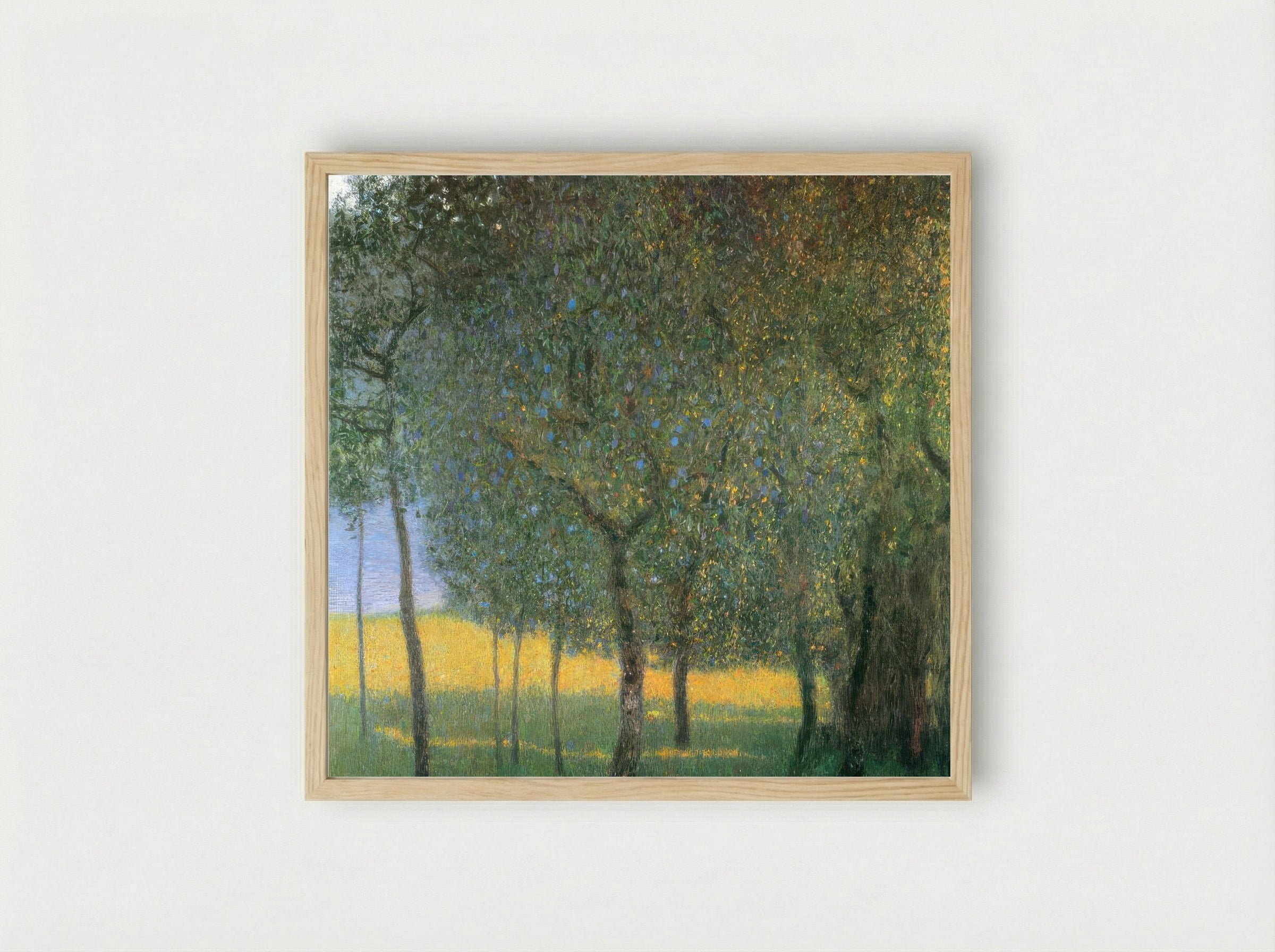 Fruit Trees by Henri Rousseau – Naïve Art Orchard Landscape Print - Framed Print Wood