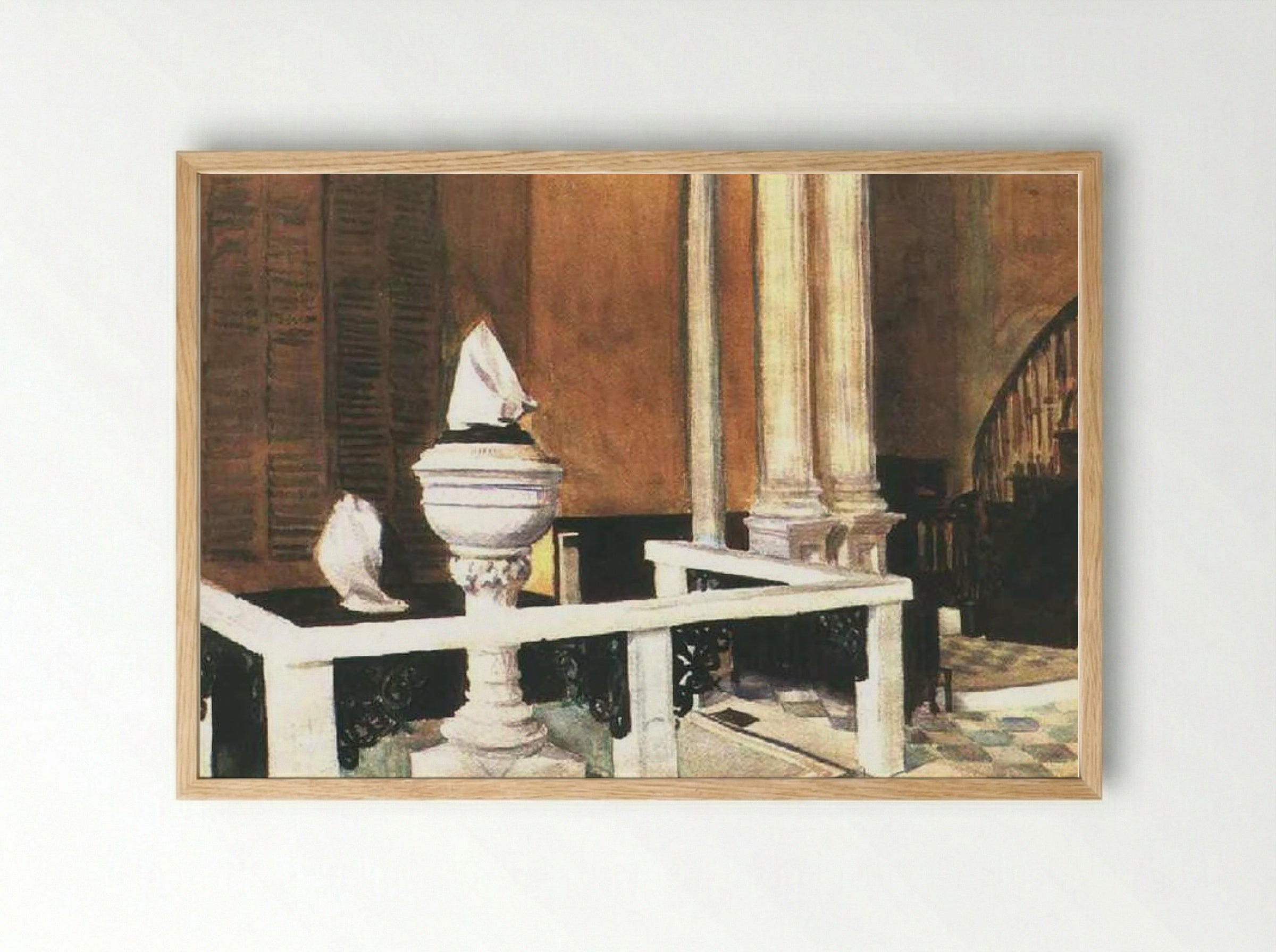 Baptistry of St. John's - Edward Hopper - Framed Print Wood