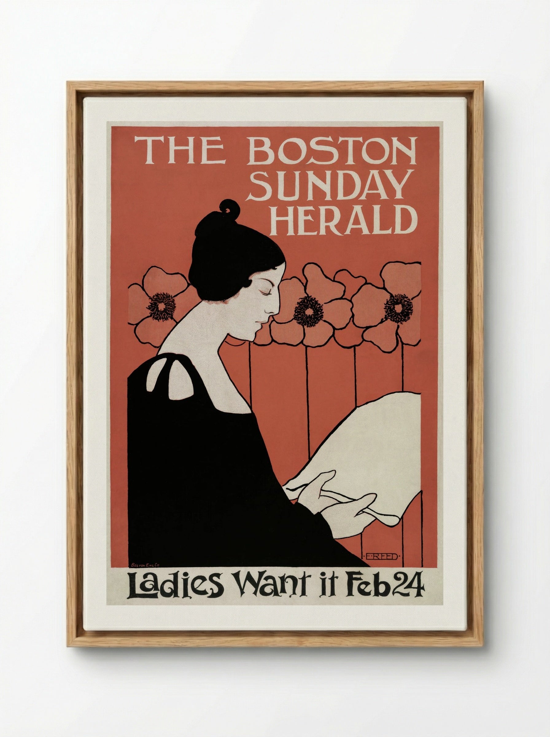 The Boston Sunday Herald - E.E. Reed - Framed Canvas Wood