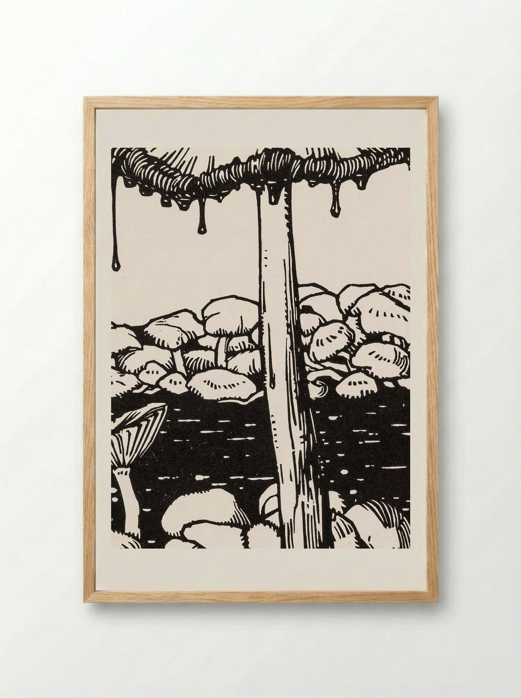 Dripping Mushroom - Julie de Graag - Framed Print Wood
