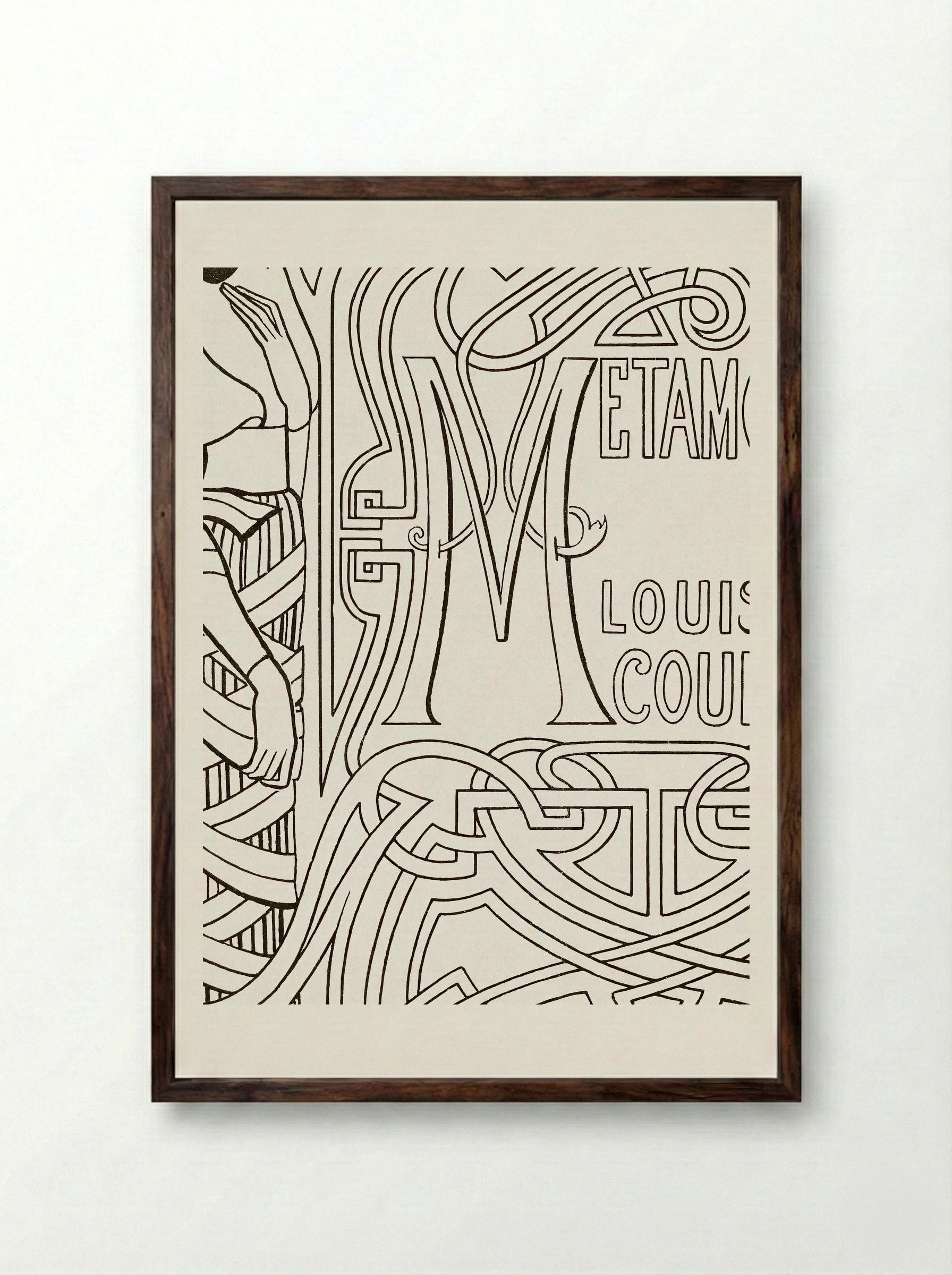 Book Binding Design for 'Metamorfoze' by Louis Couperus - Jan Toorop - Framed Print Dark Wood