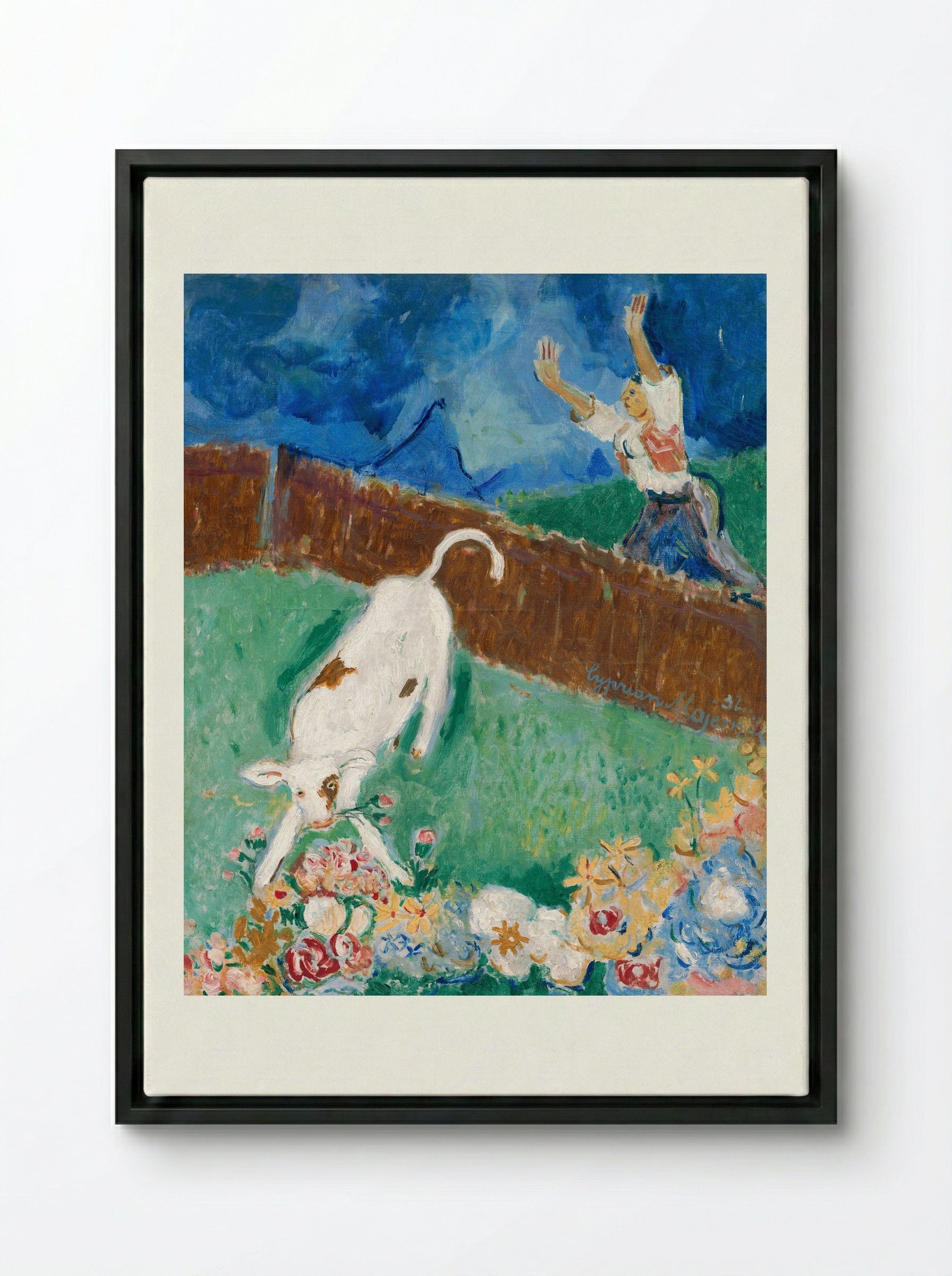 Calf - Cyprián Majerník - Framed Canvas Black