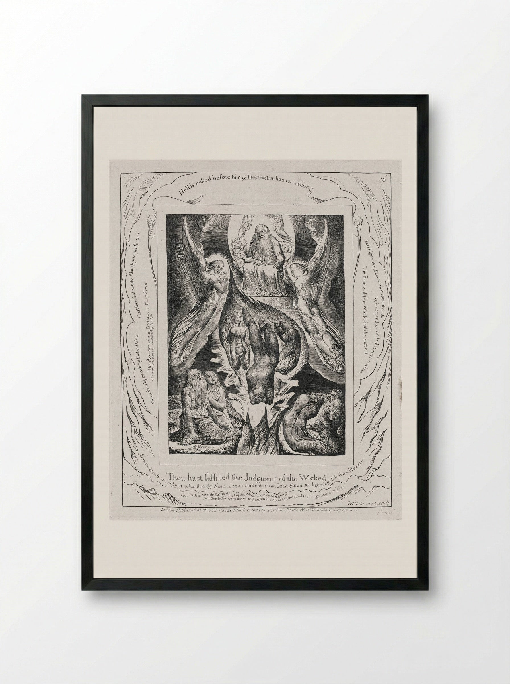 Thou hast fulfilled the judgement of the wicked - William Blake - Framed Print Black