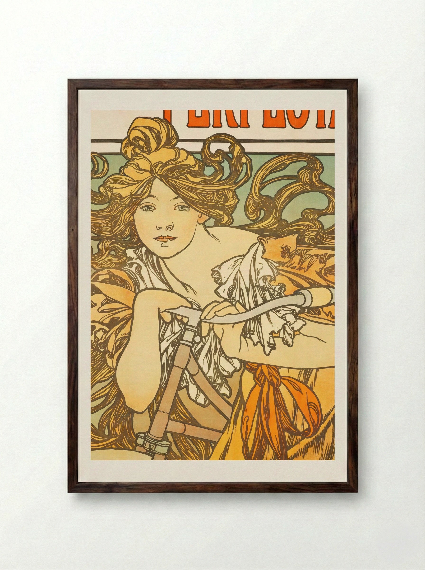 Cycles Perfecta - Alphonse Mucha - Framed Print Dark Wood